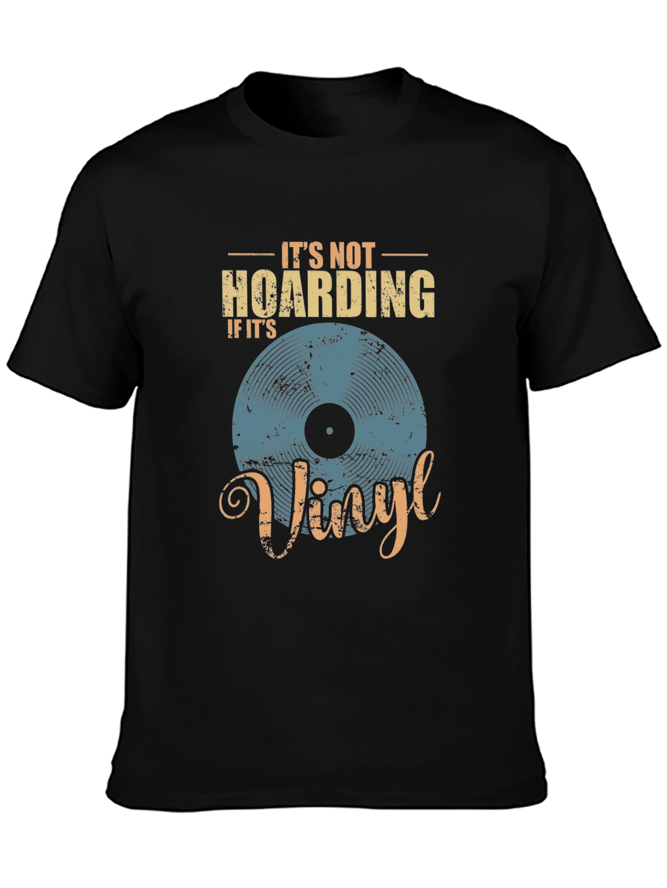 Black Vinyl Record Lover T-Shirt - It's Not Hoarding view 3
