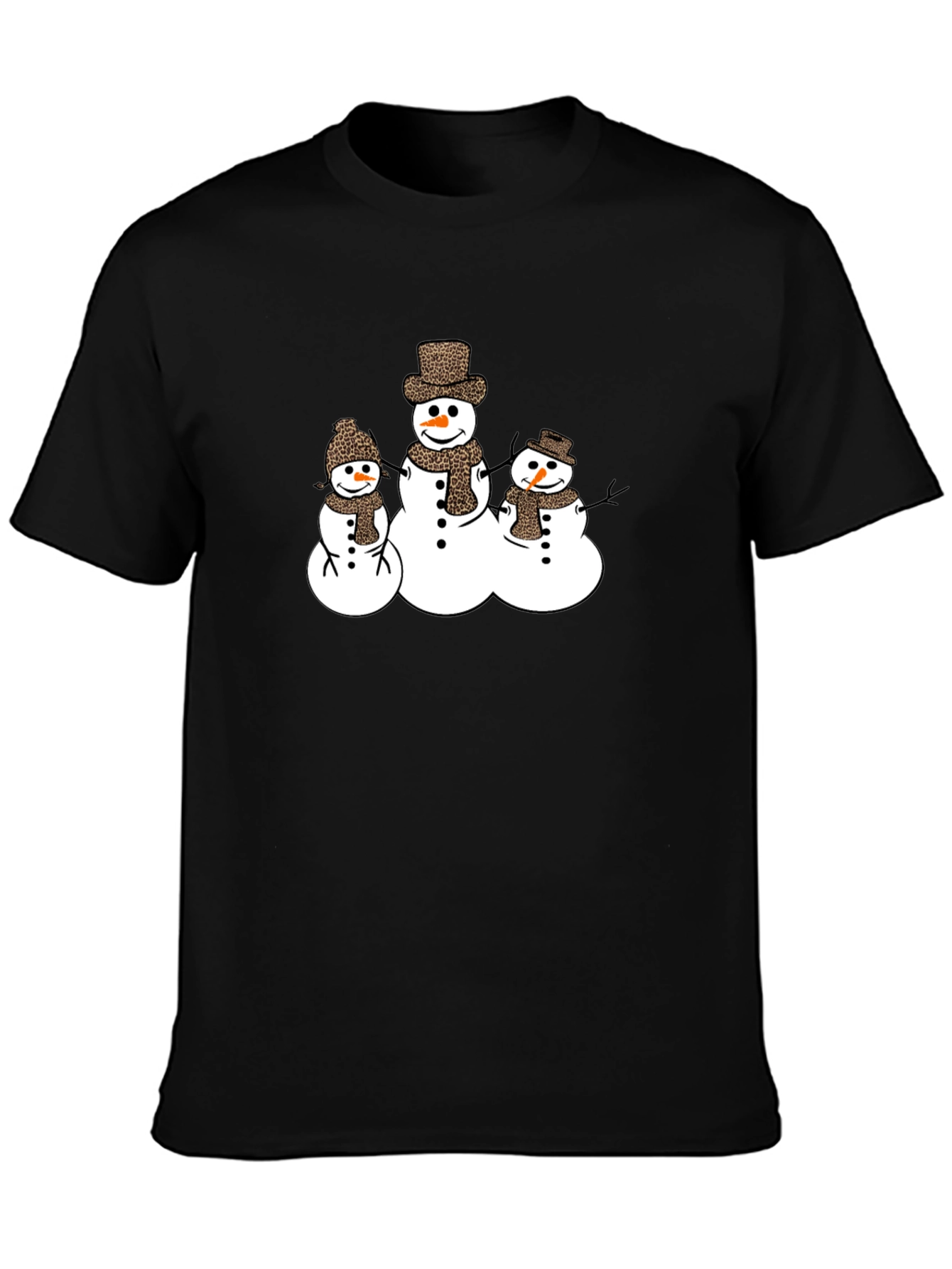 Black Snowman Family Graphic Tee view 3
