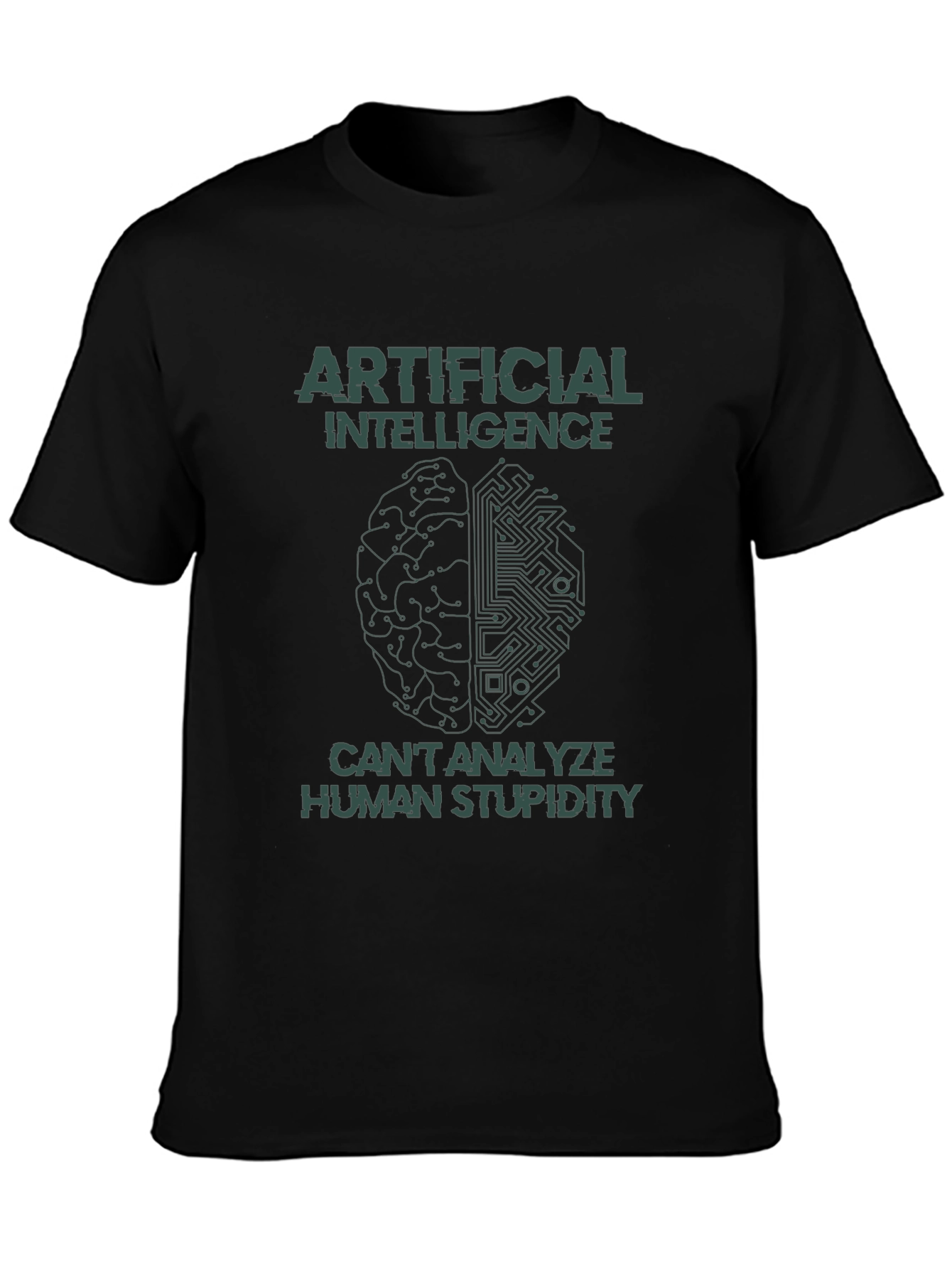 Black AI vs Stupidity Graphic T-Shirt view 3