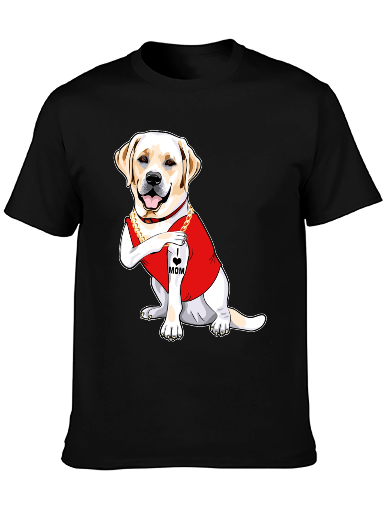 Black I Heart Mom Dog T-Shirt - Cute Labrador Graphic Tee view 3