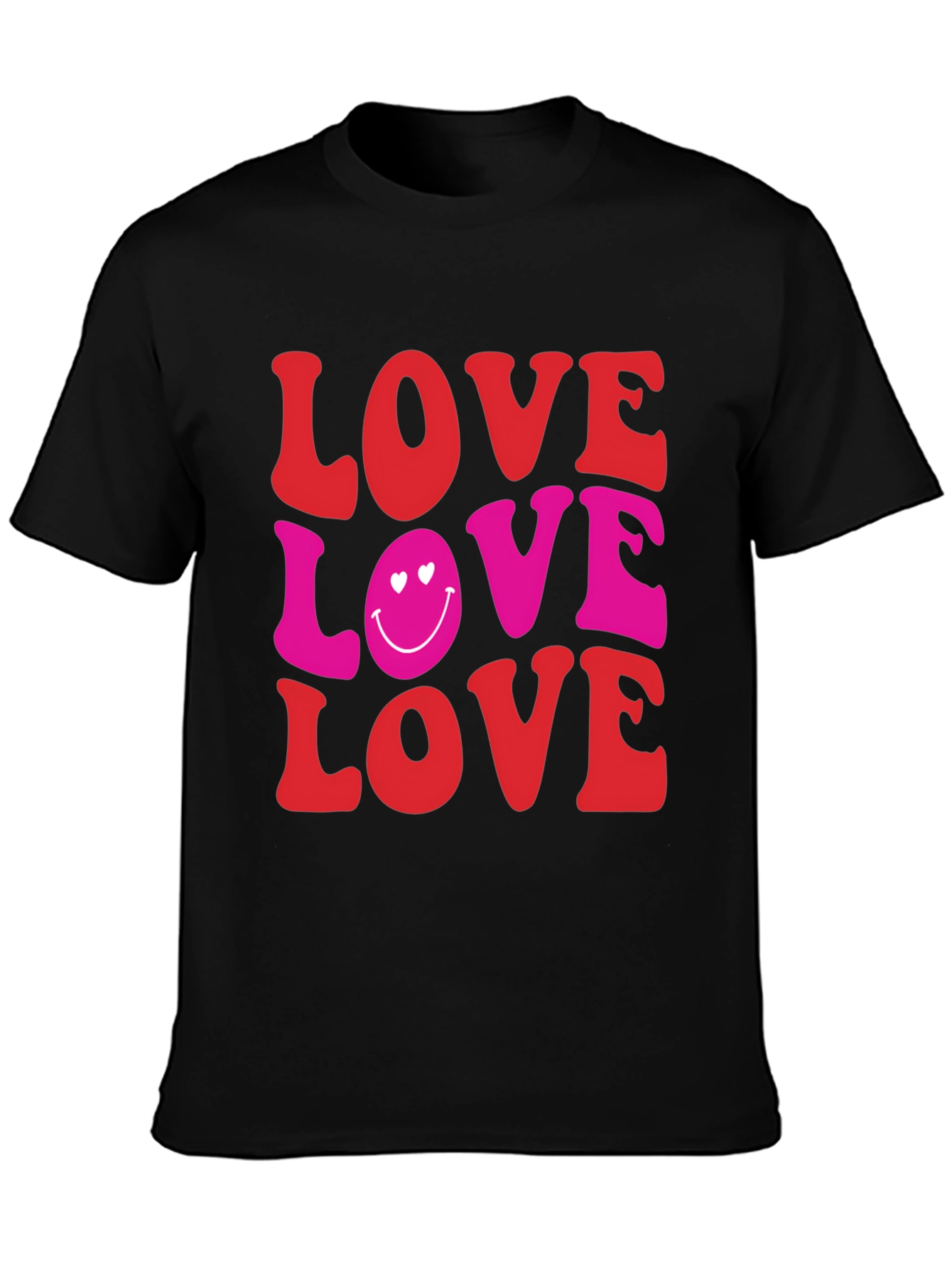Black Love Smiley Face Graphic Tee view 3