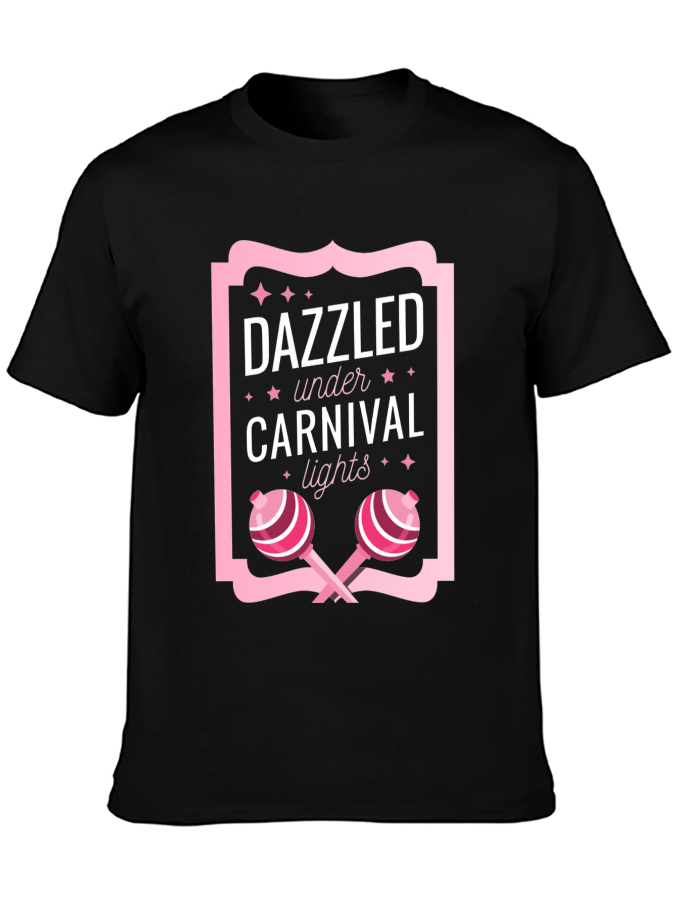 Black Dazzled Under Carnival Lights Graphic Tee view 3