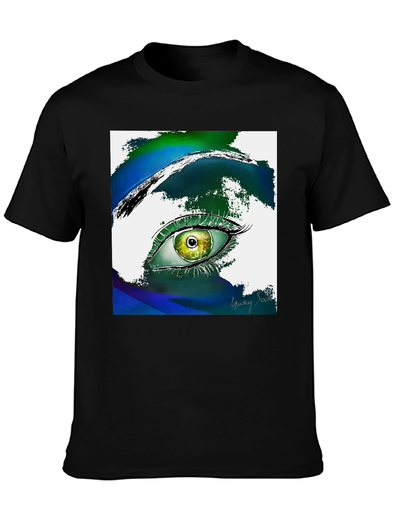 Black Eye Art T-Shirt - Artistic Graphic Tee view 3