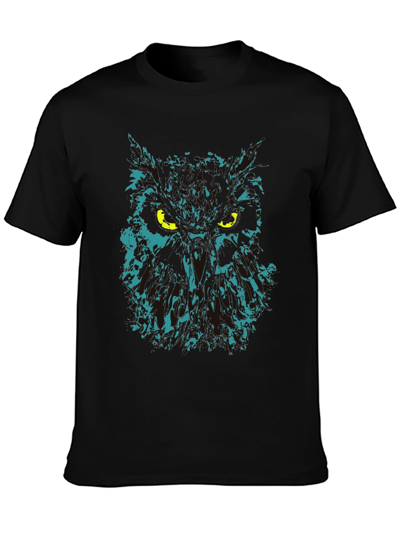 Black Owl Graphic Print Black T-Shirt view 3