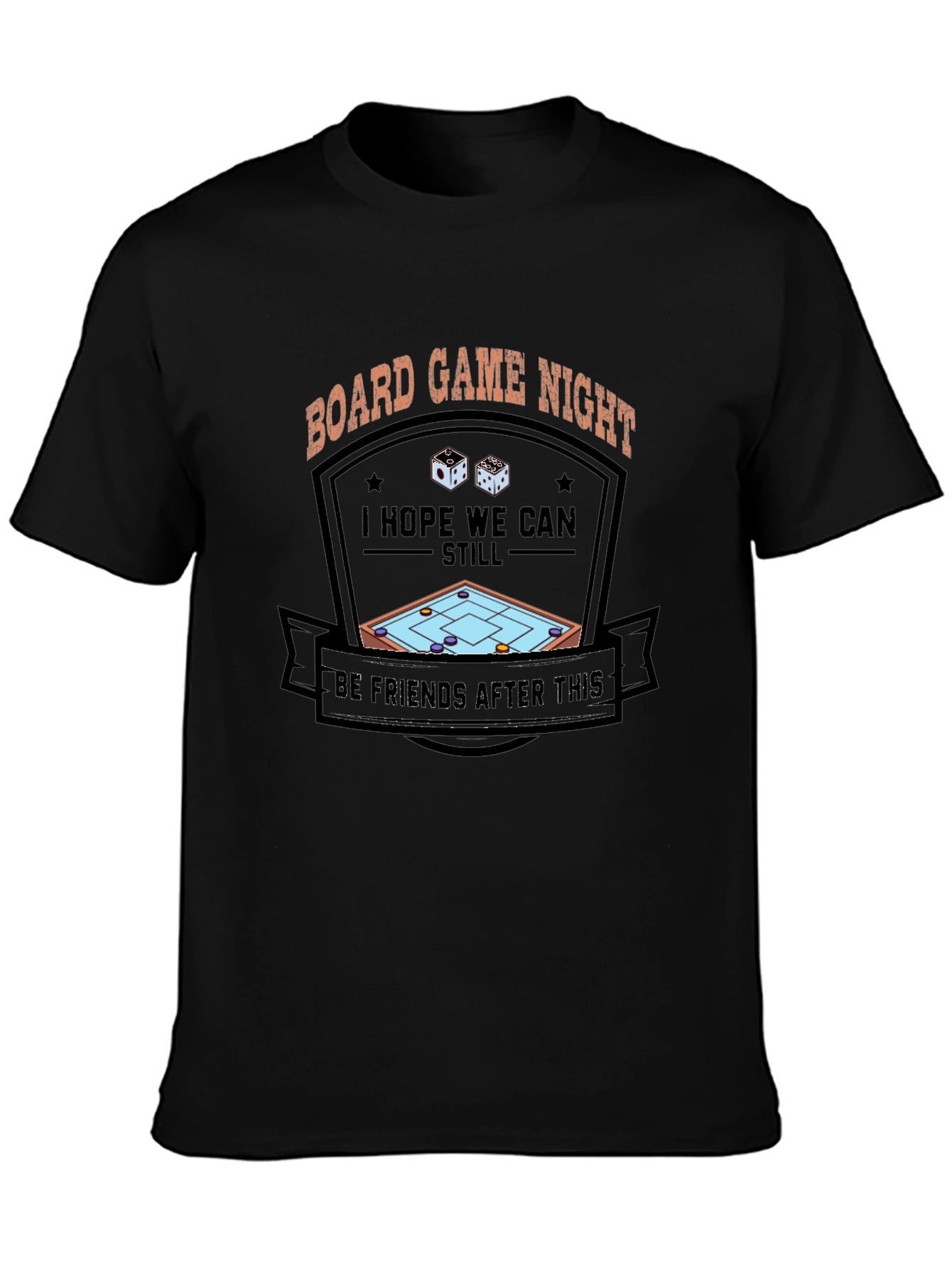 Black Board Game Night Graphic Tee - Funny Gamer Shirt view 3