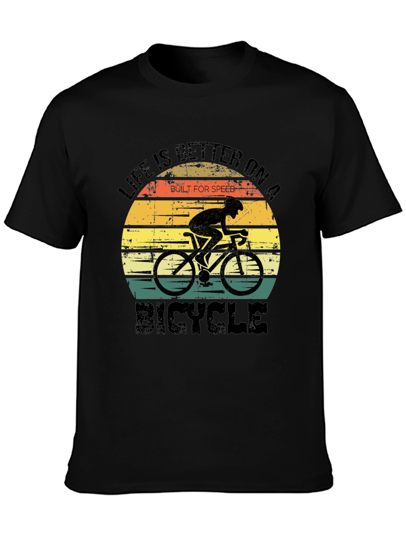 Black Life is Better On a Bicycle T-Shirt view 3