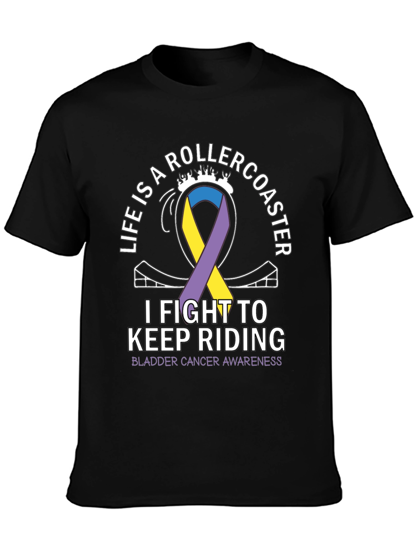 Black Bladder Cancer Awareness T-Shirt view 3