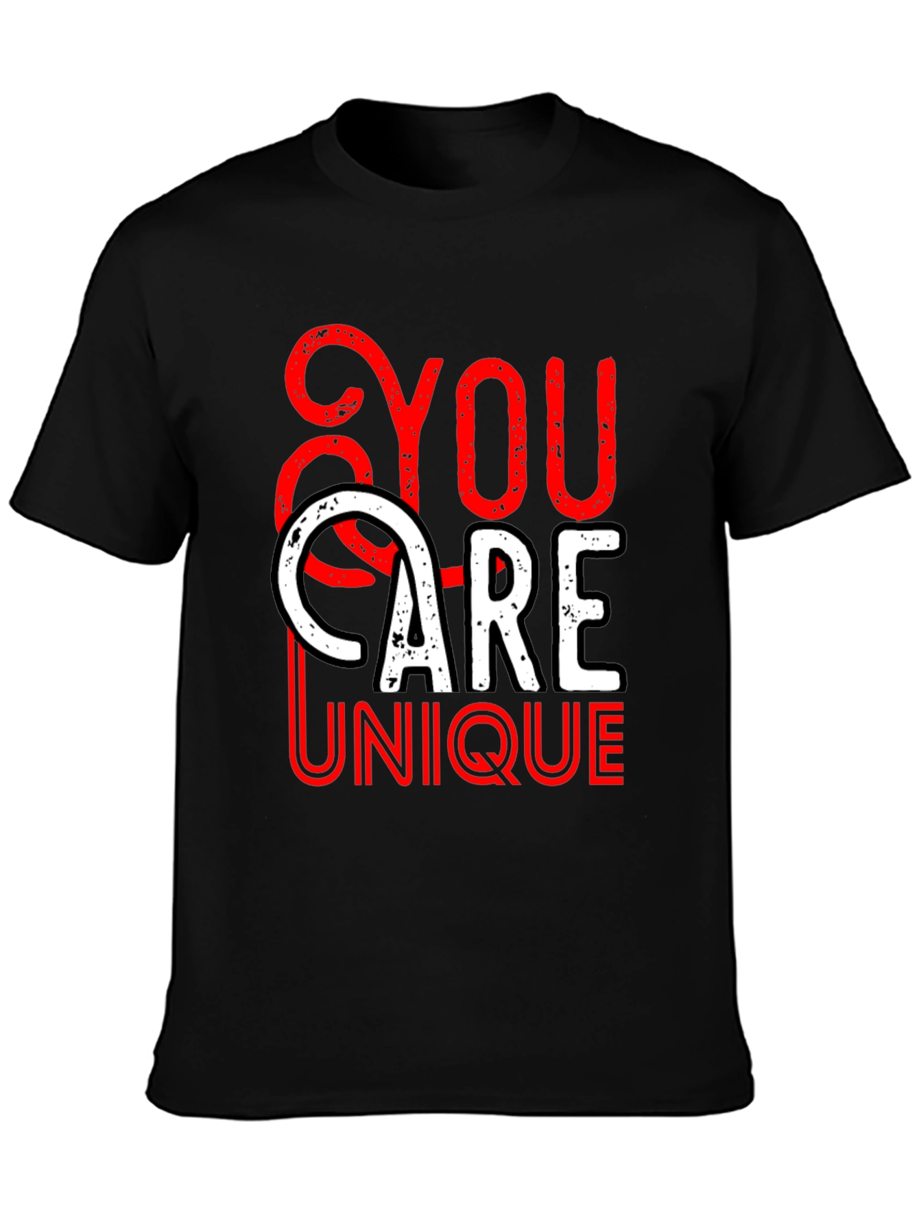 Black You Are Unique Graphic T-Shirt view 3