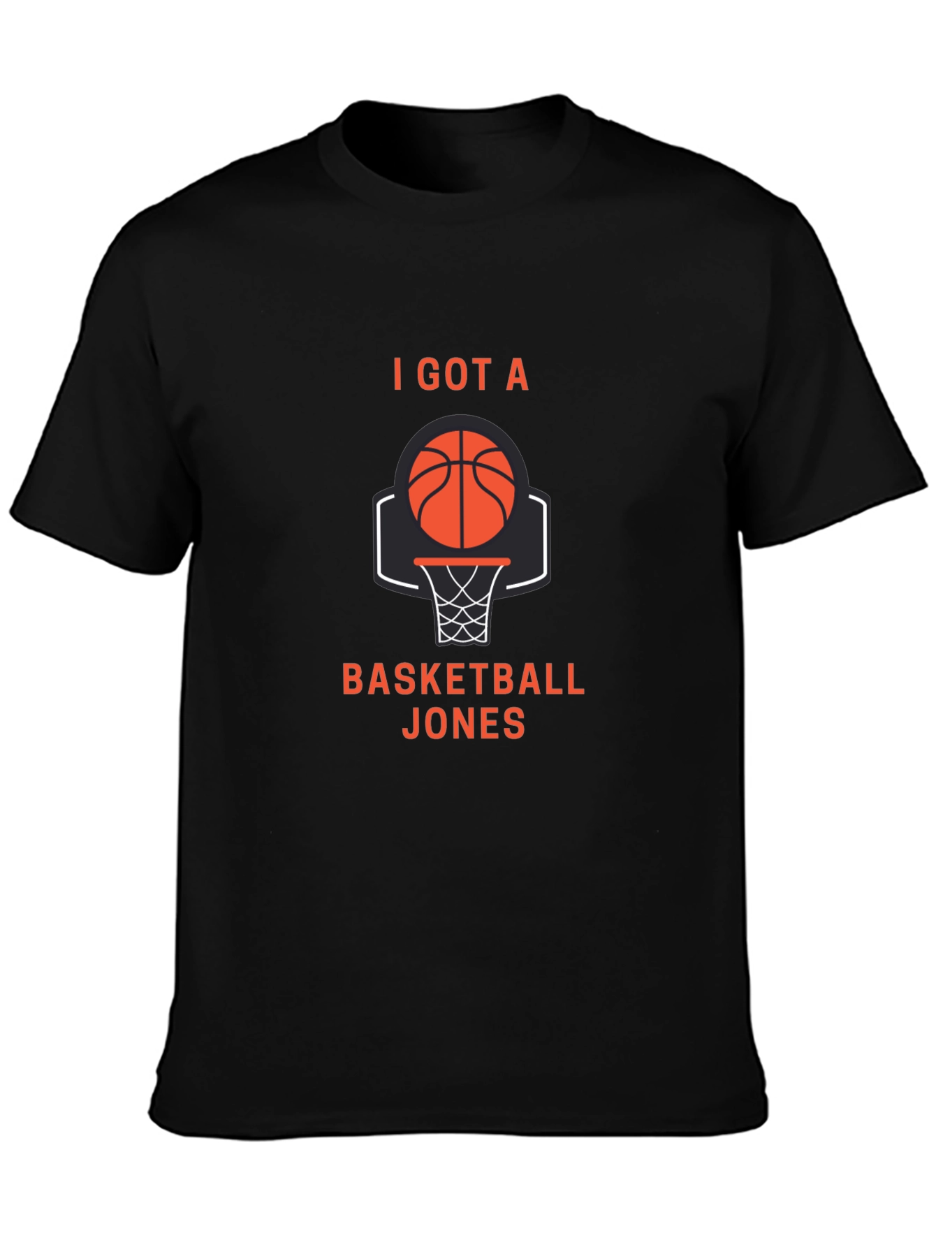 Black Basketball Jones T-Shirt - I Got A Basketball Jones view 3