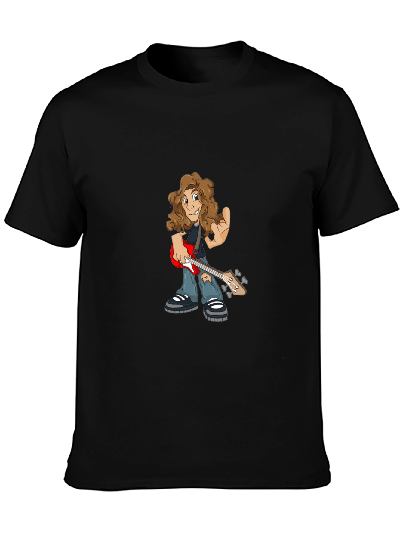 Cartoon Guitarist Graphic Tee - 3