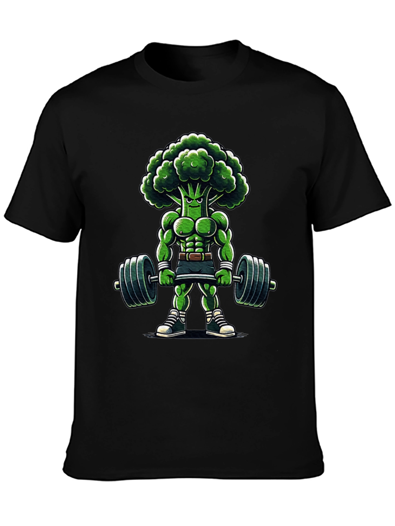 Black Broccoli Bodybuilder T-Shirt view 3