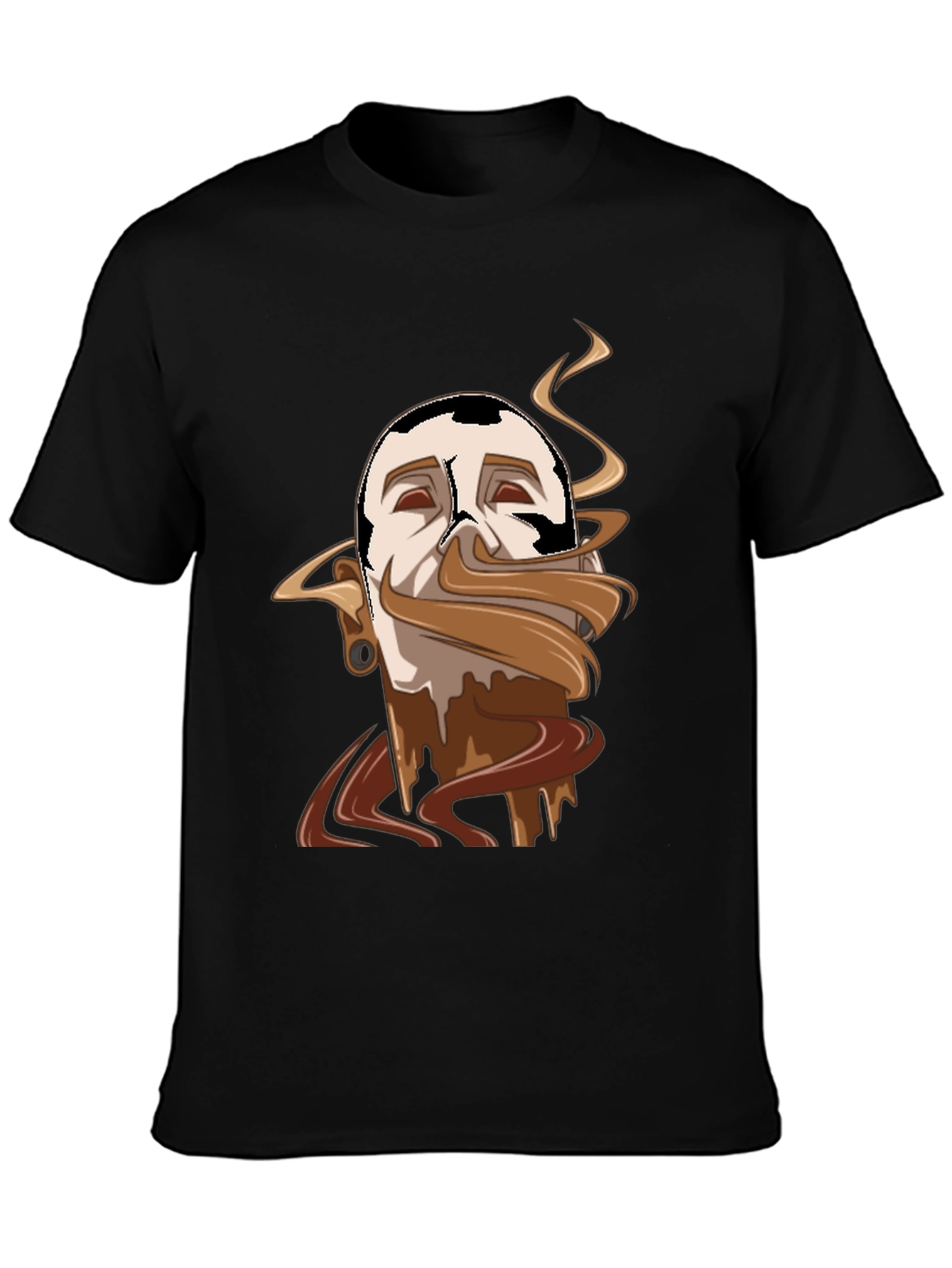 Black Chocolate Lover Tee - Melted Mustache Design view 3