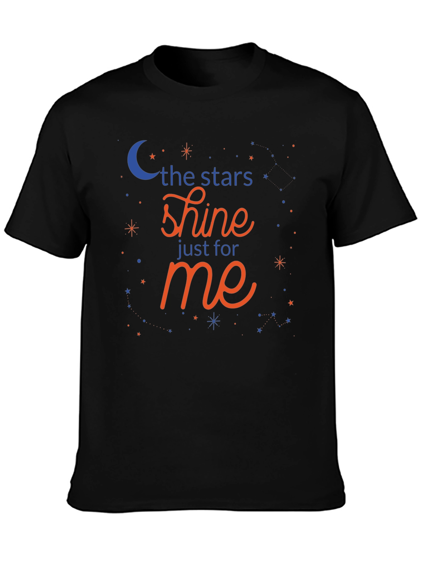 Black Stars Shine for Me Black T-Shirt view 3