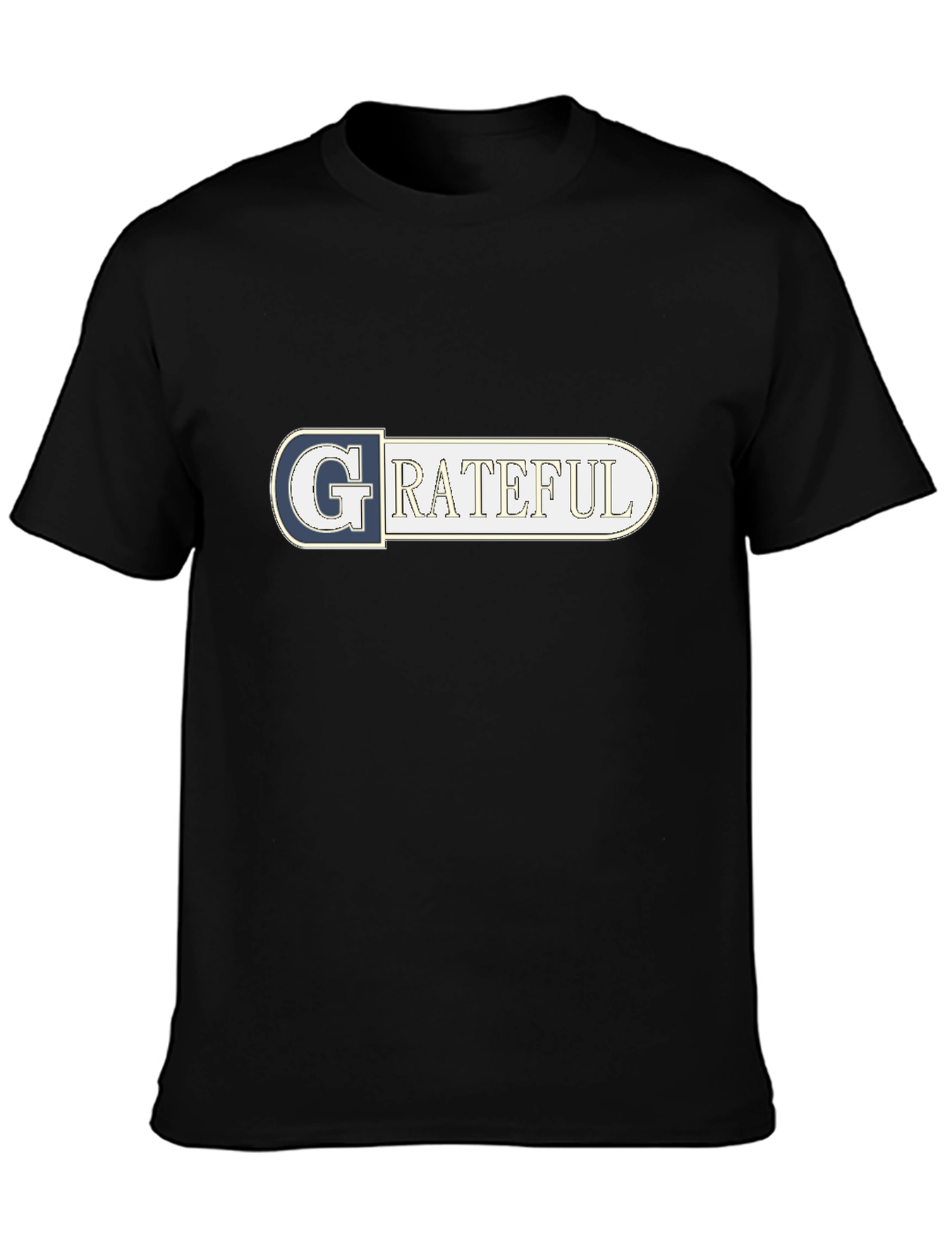 Black Grateful Graphic Tee - Soft Cotton Black T-Shirt view 3