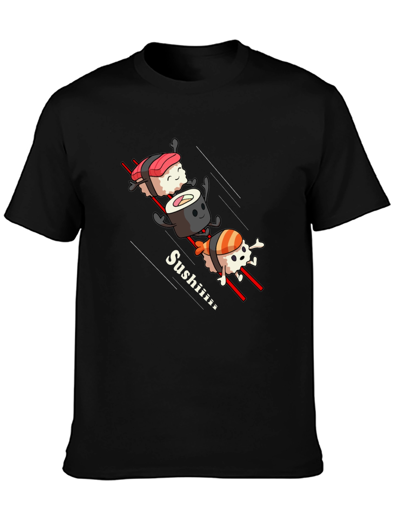 Black Sushi T-Shirt - Funny Sushi Design view 3