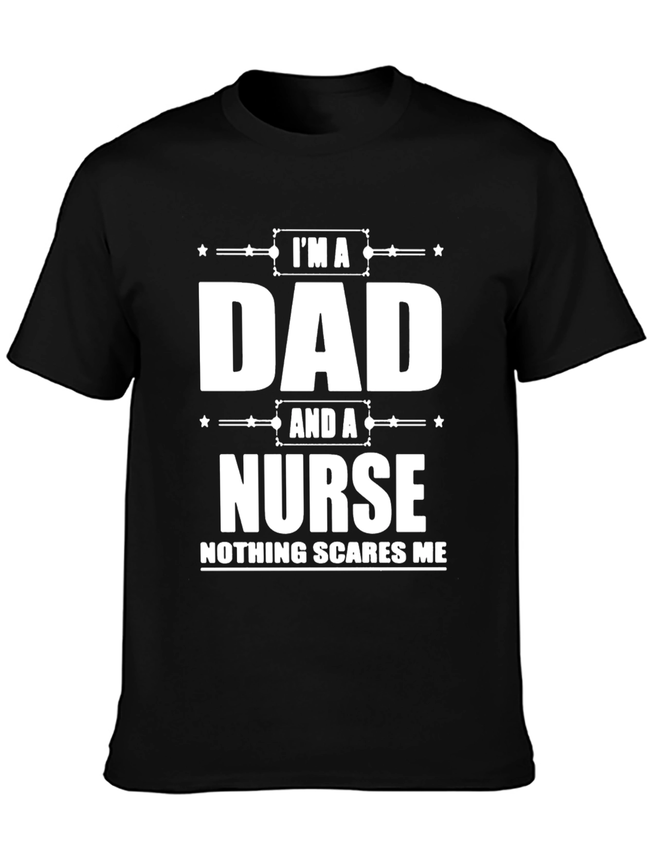 Black Dad and a Nurse Funny T-Shirt view 3