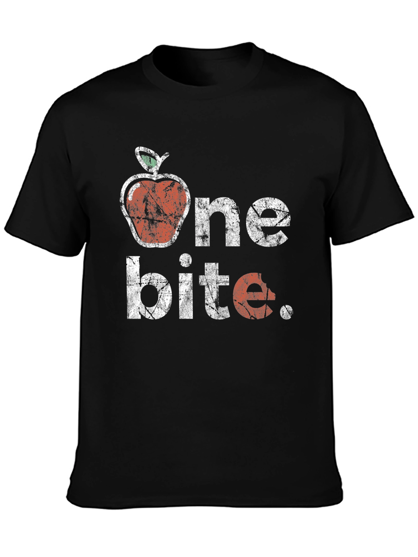 Black One Bite Apple Graphic T-Shirt - Unisex view 3