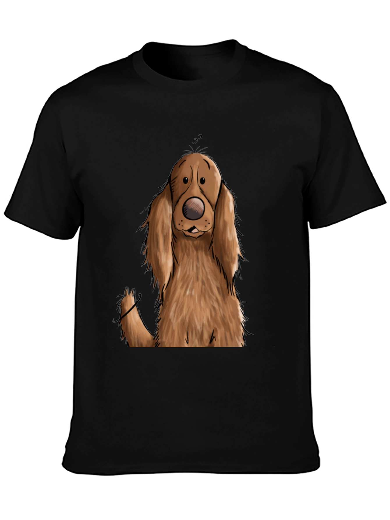 Black Dog Cartoon Graphic Black T-Shirt view 3
