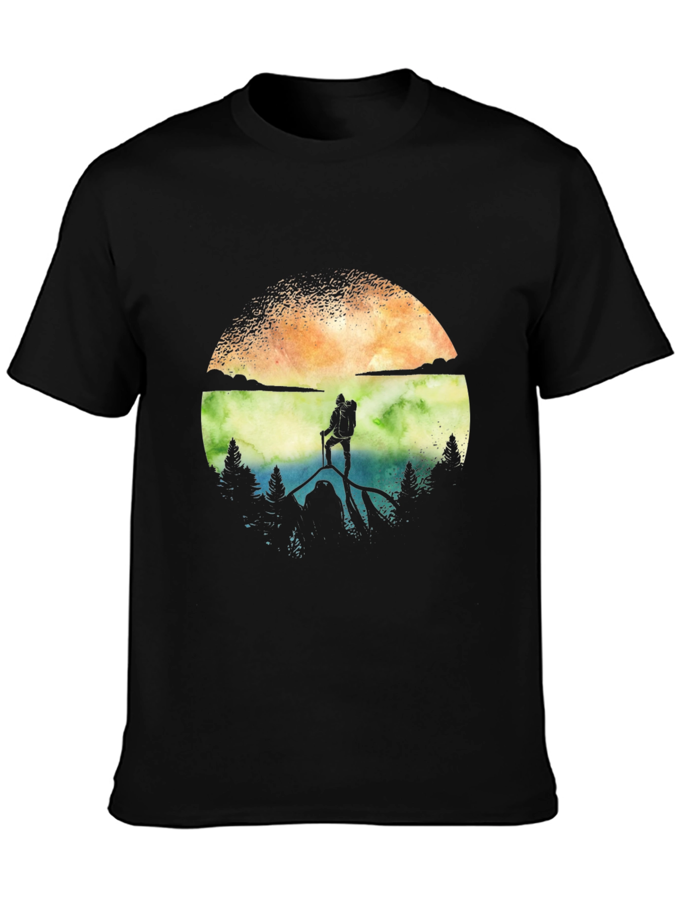 Black Mountain Hiker Graphic T-Shirt - Adventure Awaits! view 3