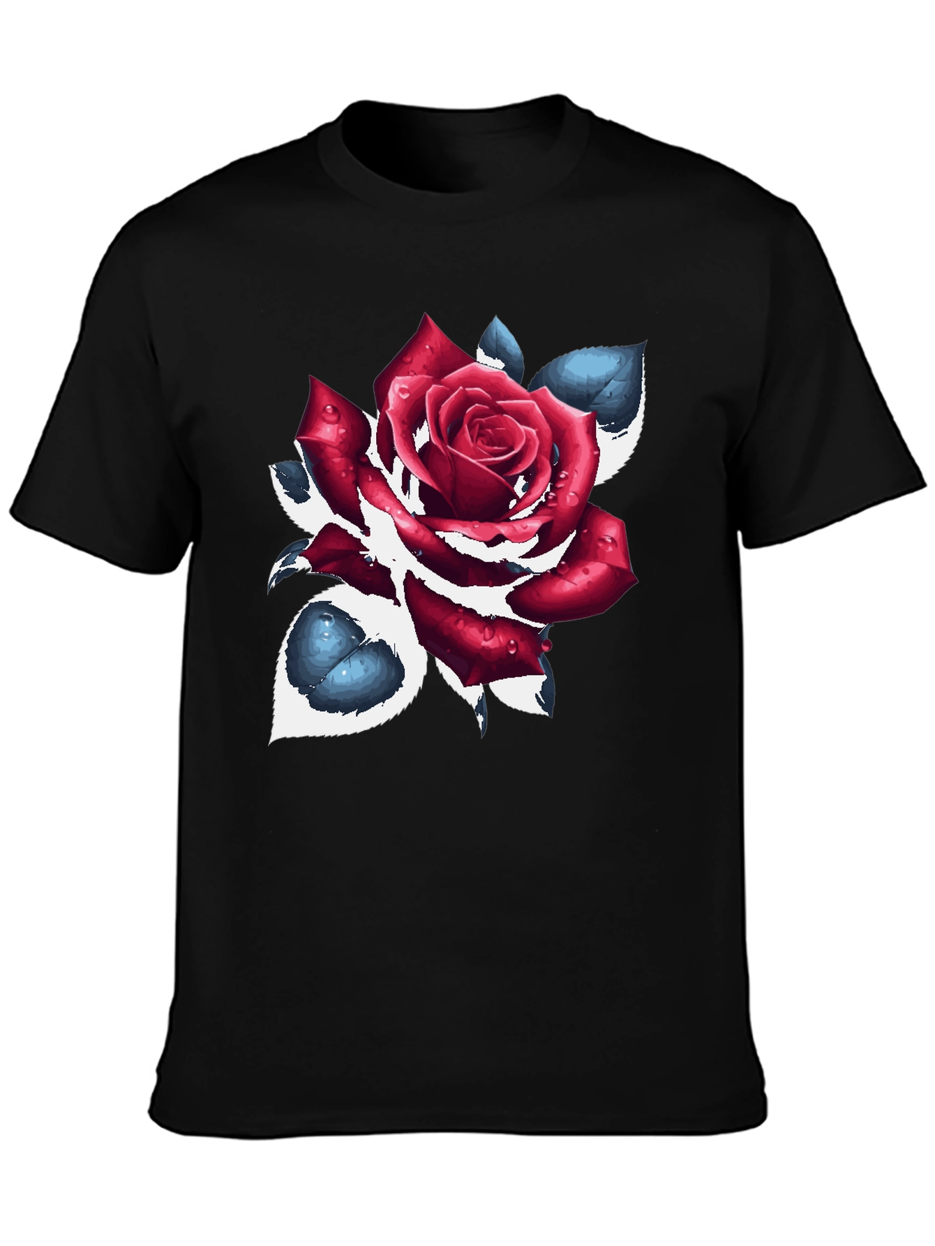 Black Rose Graphic Black T-Shirt view 3
