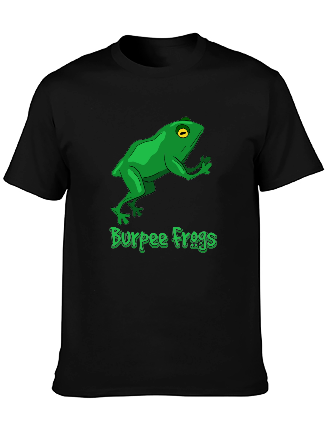 Black Burpee Frogs Graphic Tee - Black Cotton T-Shirt view 3