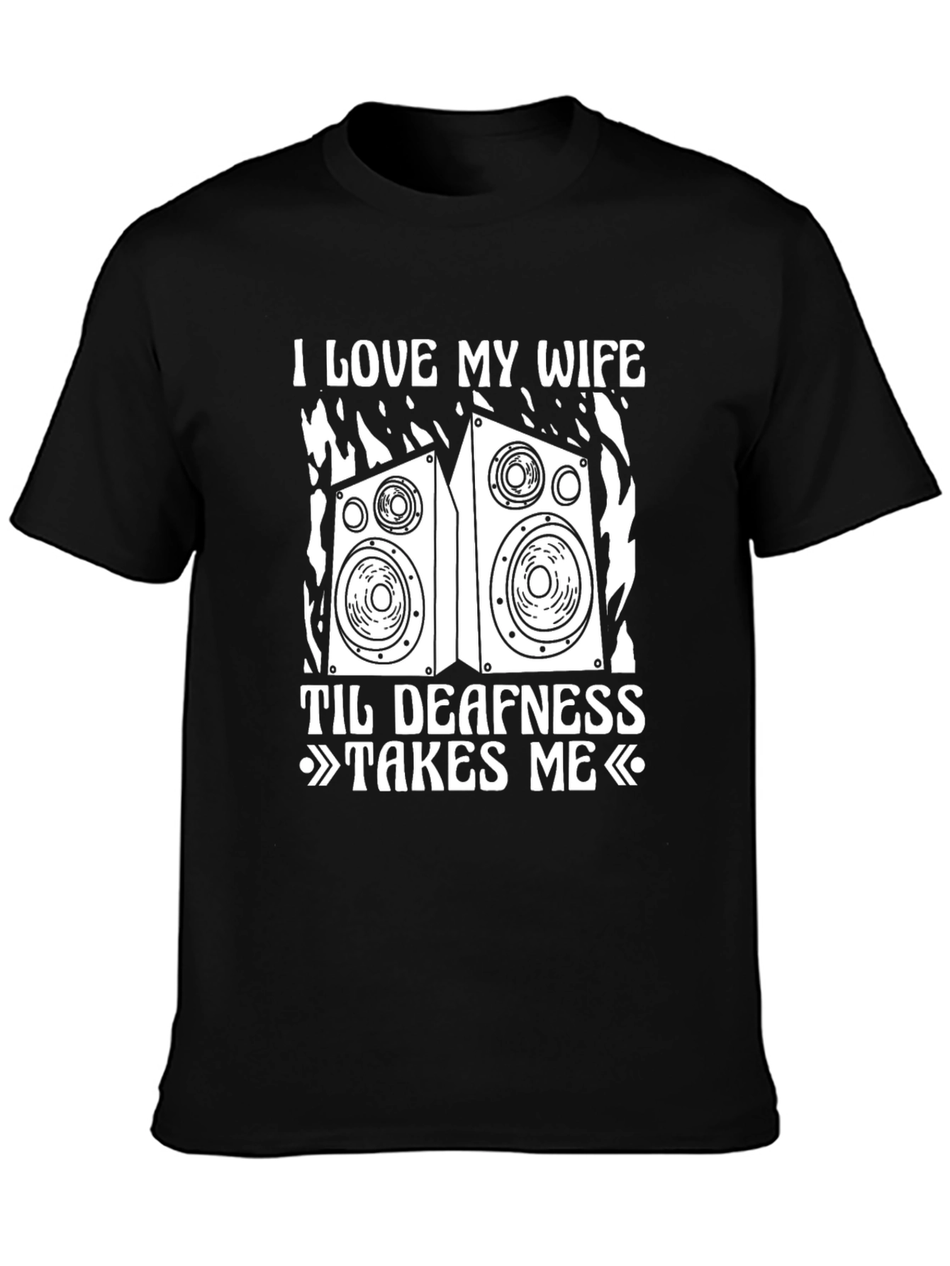 Black I Love My Wife T-Shirt, Loud Music Tee view 3