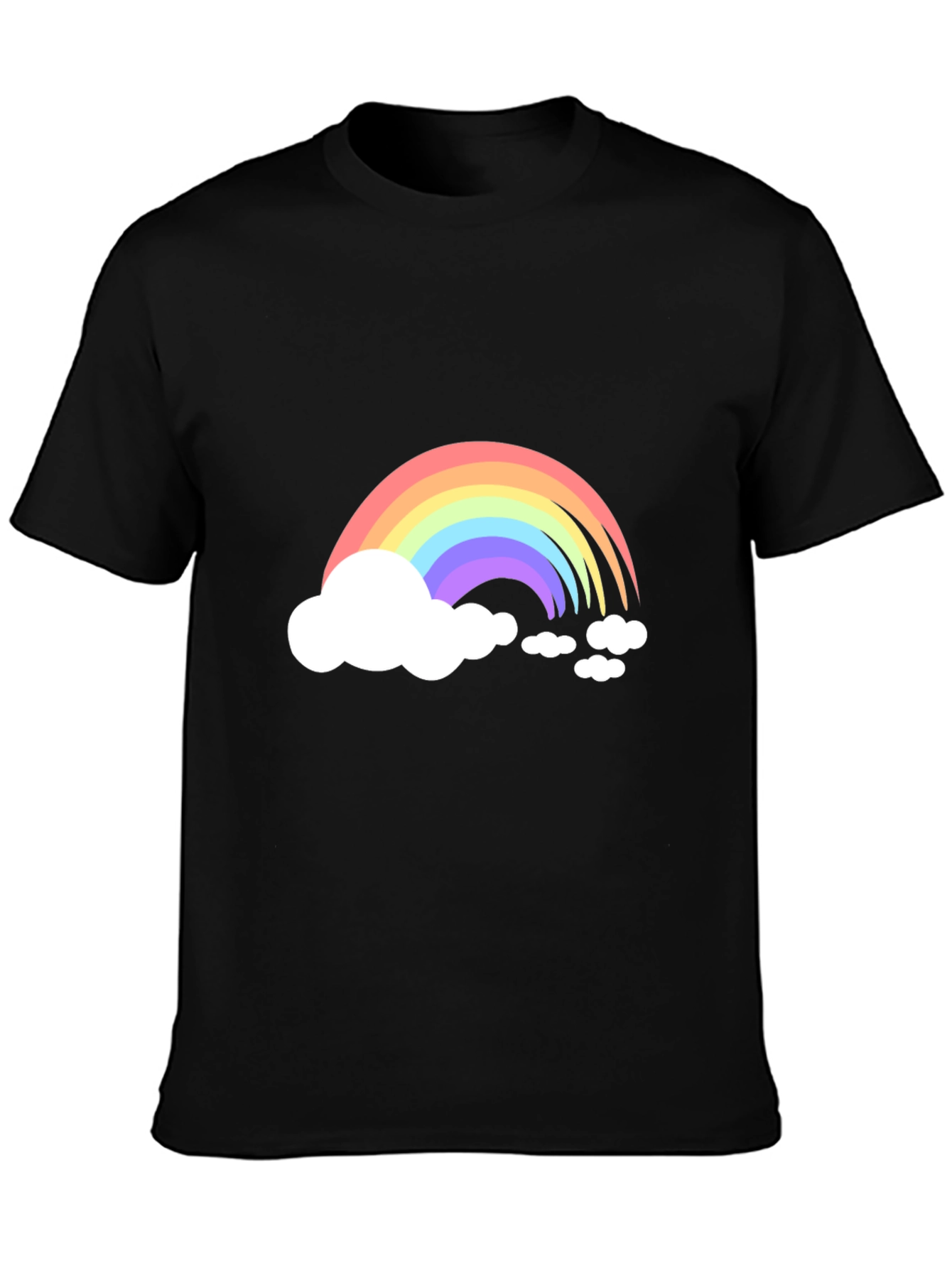 Black Rainbow Cloud Graphic Tee - Black Cotton Blend view 3