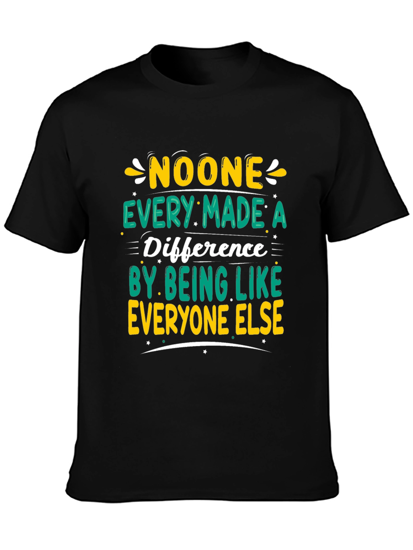 Black Inspirational Graphic Tee - Be Different! view 3