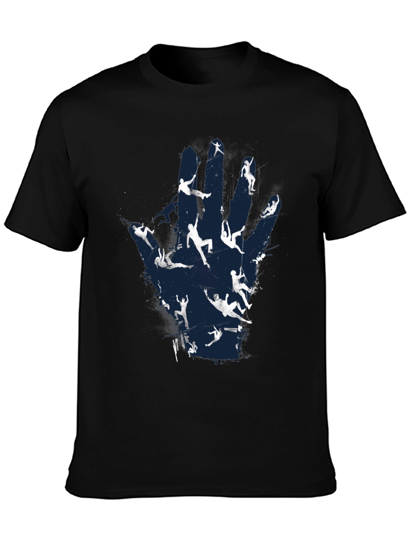 Black Climber's Hand T-Shirt - Rock Climbing Tee view 3
