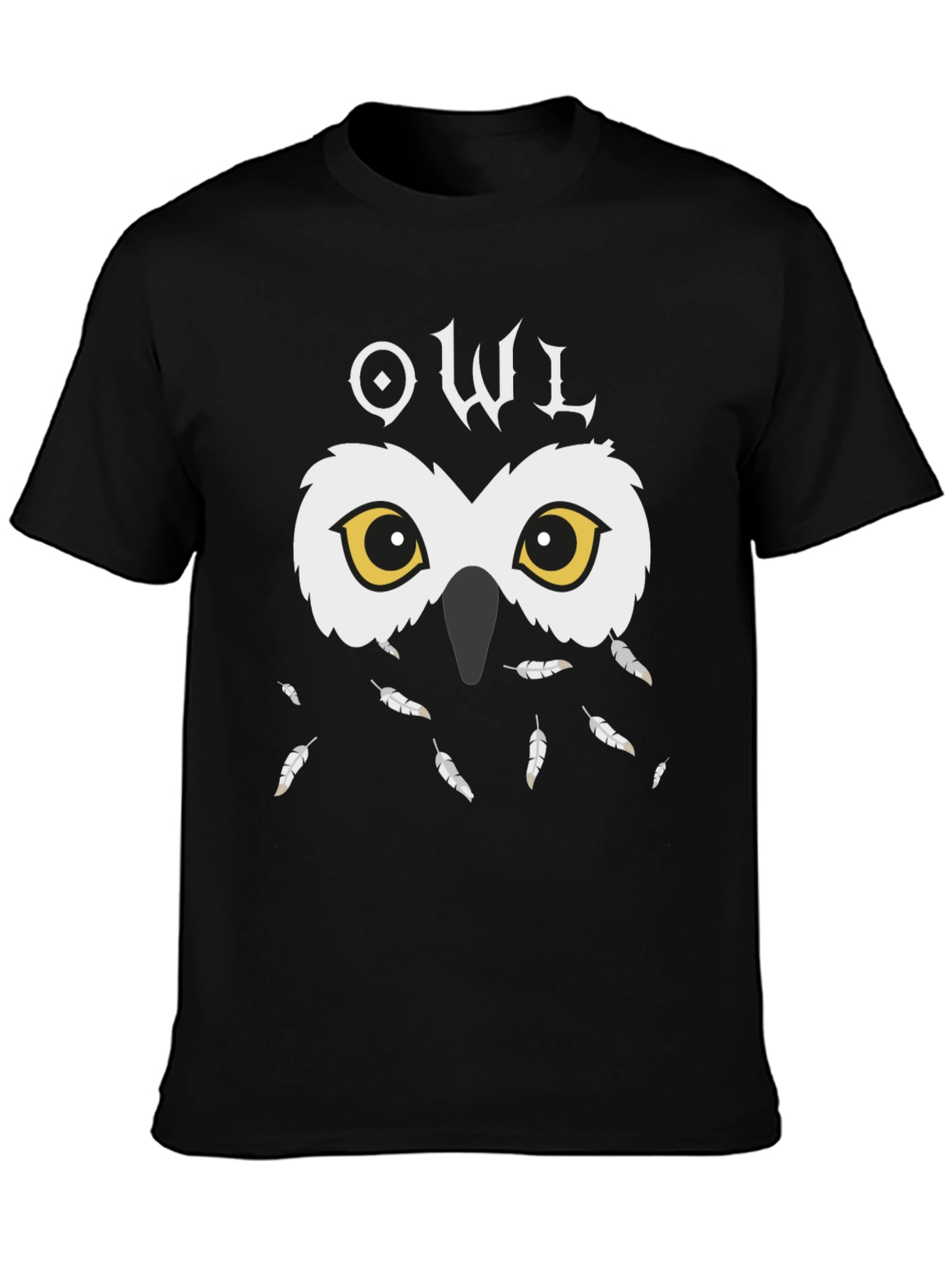 Black Owl Graphic Black T-Shirt - Unique Design view 3