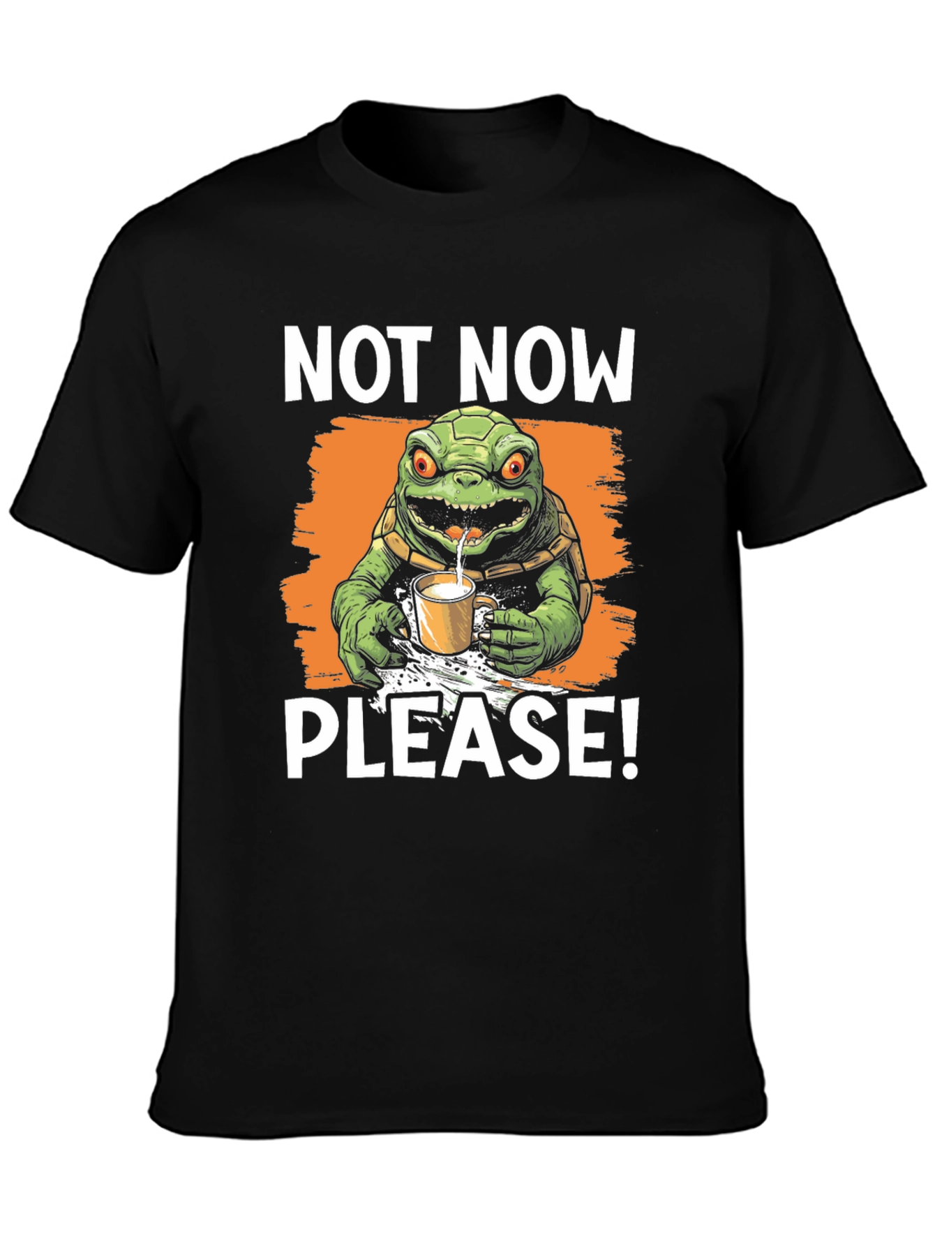 Black Not Now Please! Turtle T-Shirt view 3
