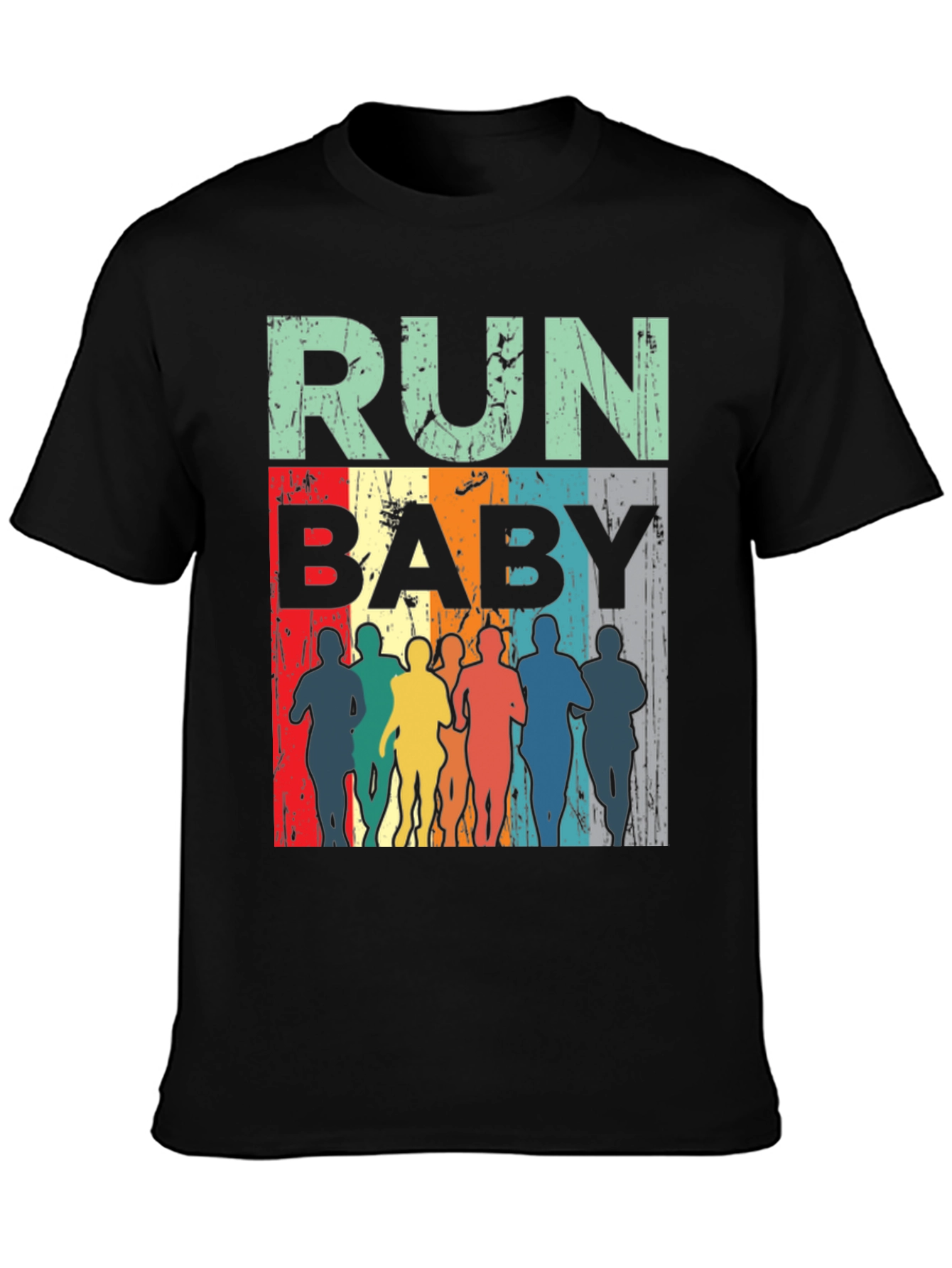 Black Run Baby Vintage Graphic Tee - Unisex view 3