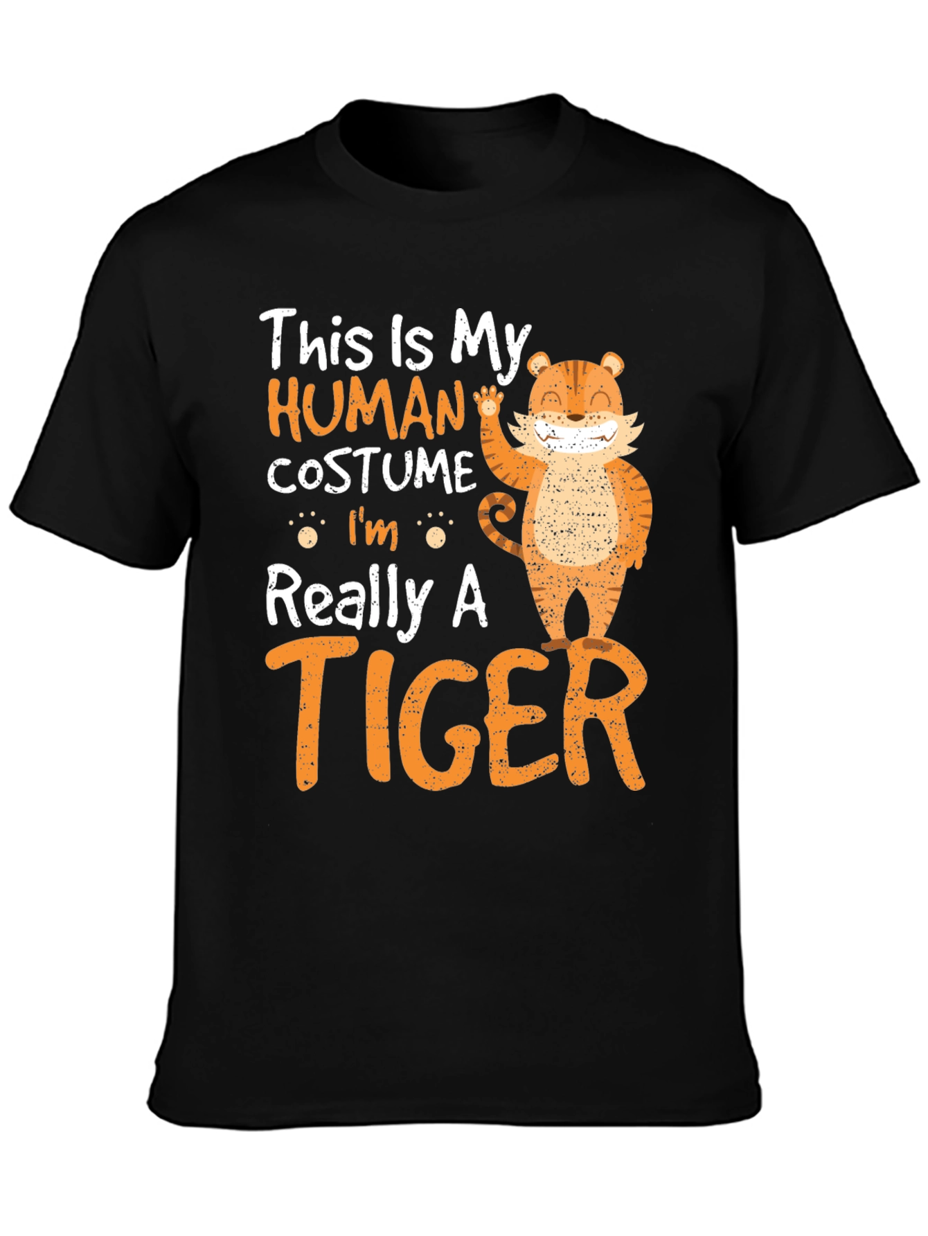 Black Human Costume Tiger T-Shirt view 3