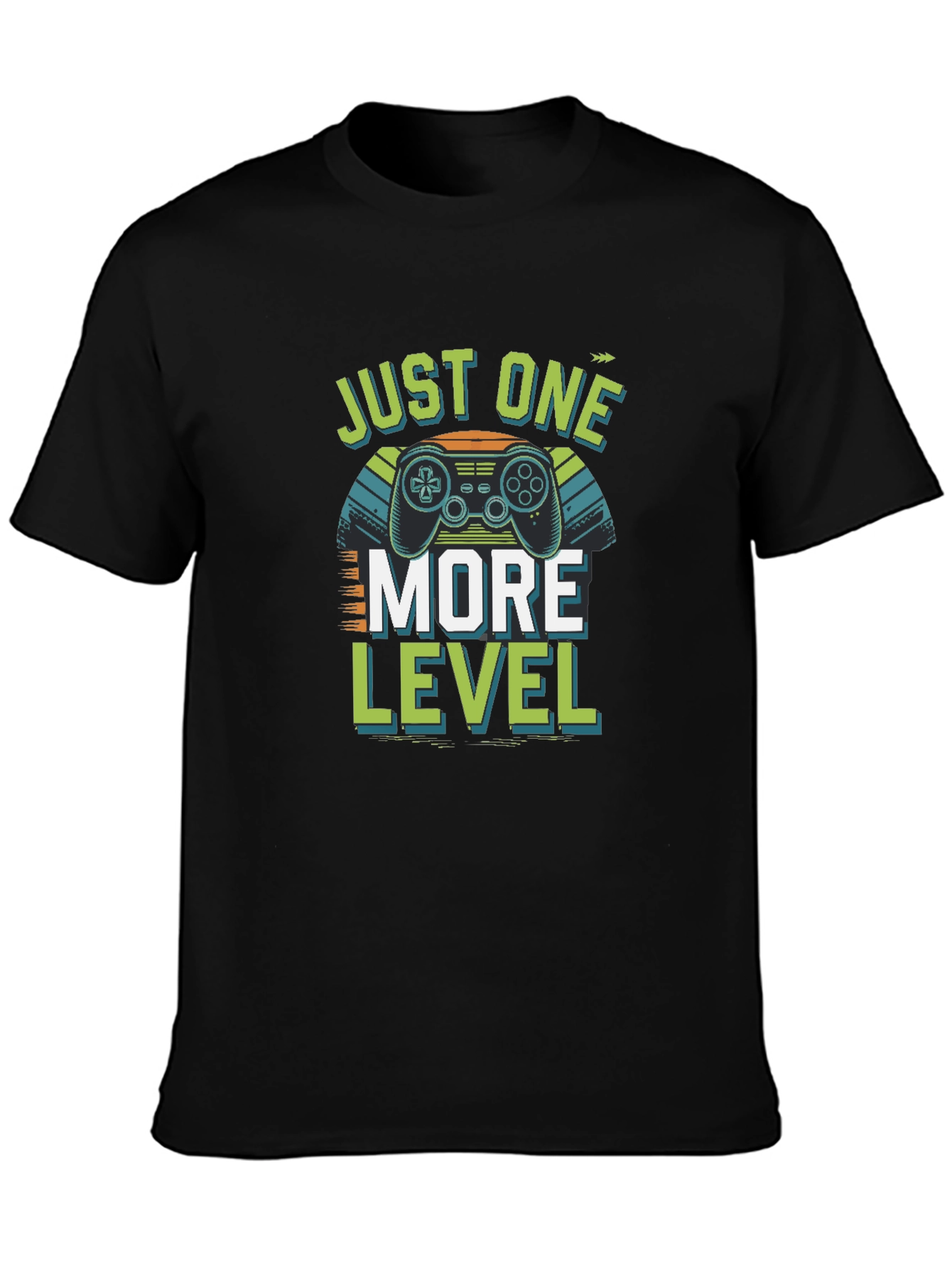 Black Just One More Level Gamer T-Shirt - Black Cotton view 3