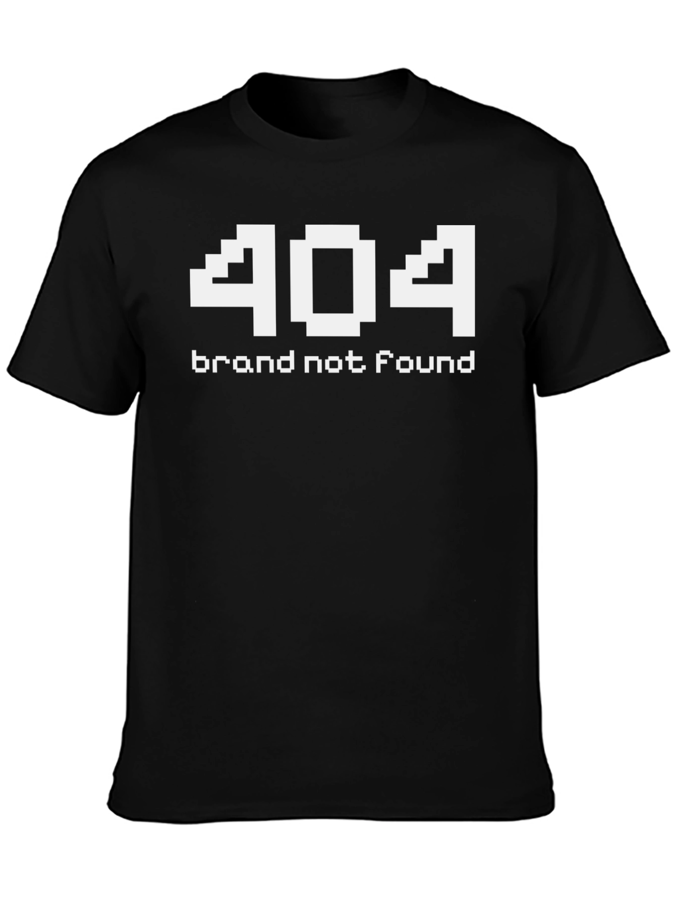 Black 404 Brand Not Found Pixel Art T-Shirt view 3