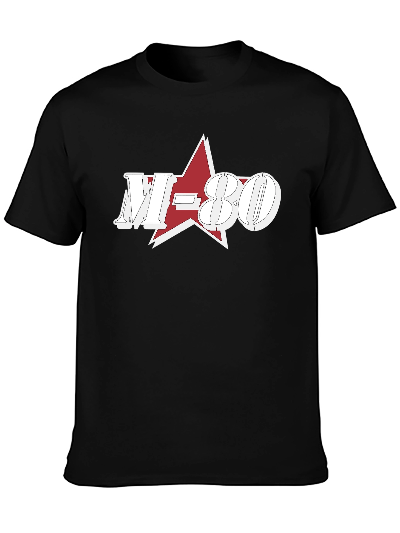 Black M-80 Star Graphic Black T-Shirt view 3