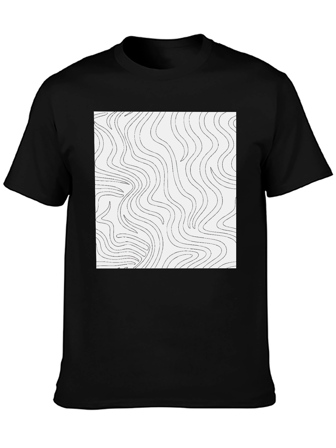 Abstract Lines Graphic Tee - Black - 3
