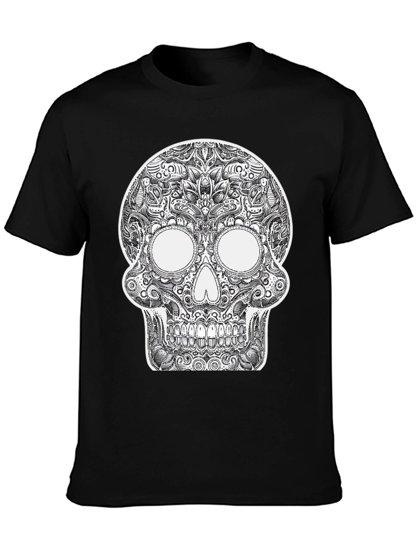Sugar Skull Graphic Black T-Shirt - 3