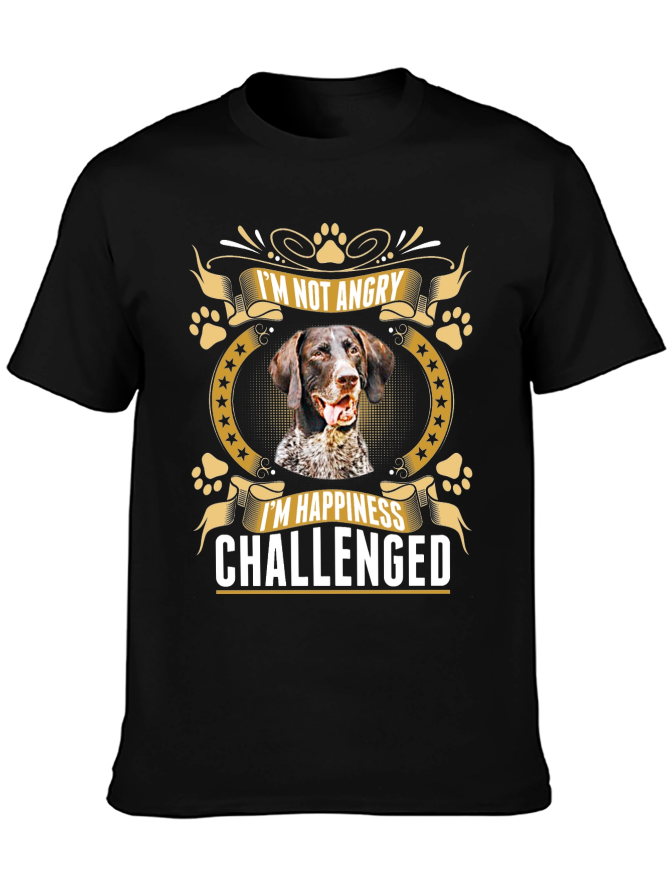 Black I'm Not Angry Dog T-Shirt view 3