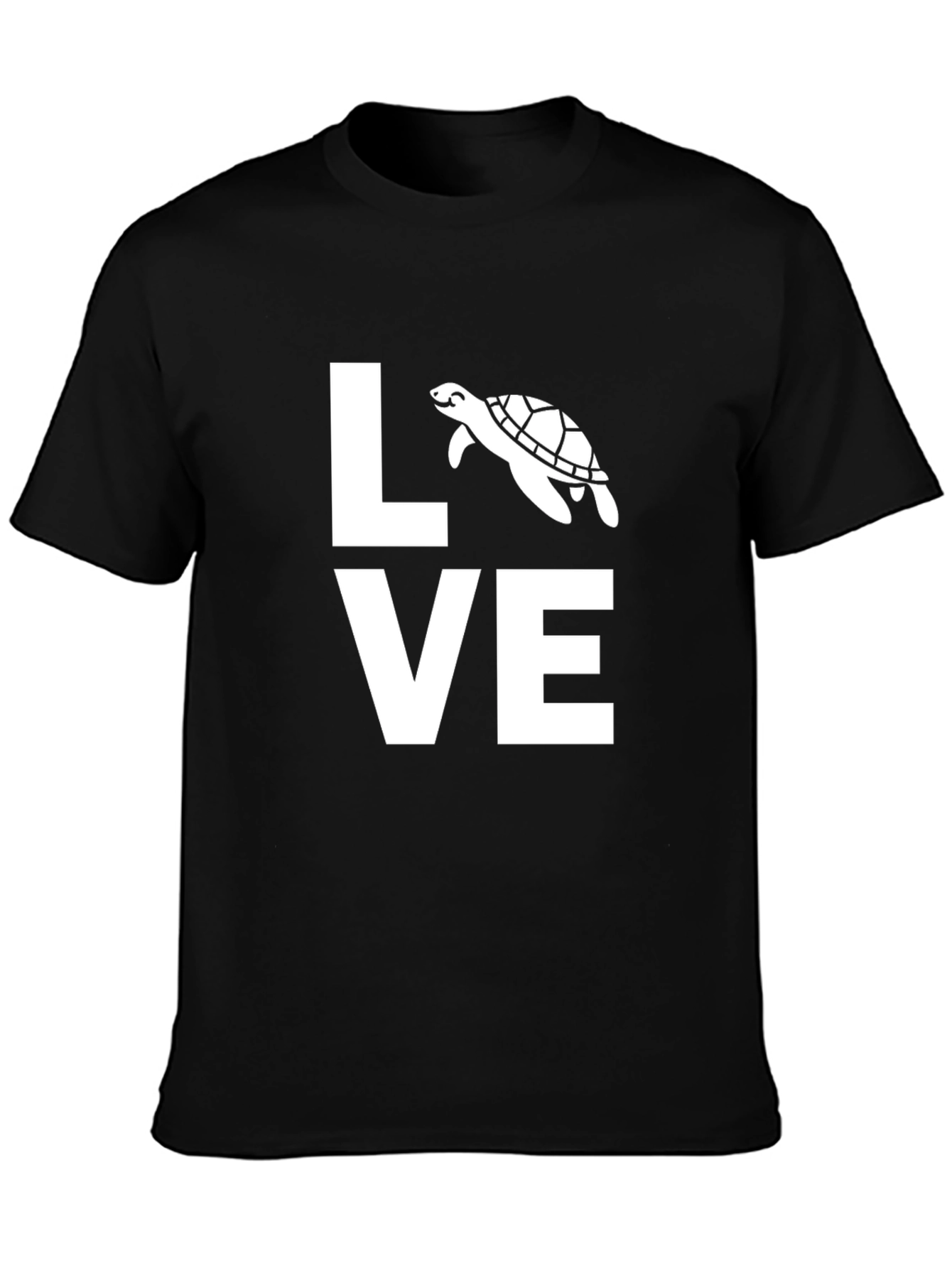 Black Love Turtle Graphic Tee - Black Cotton Blend view 3