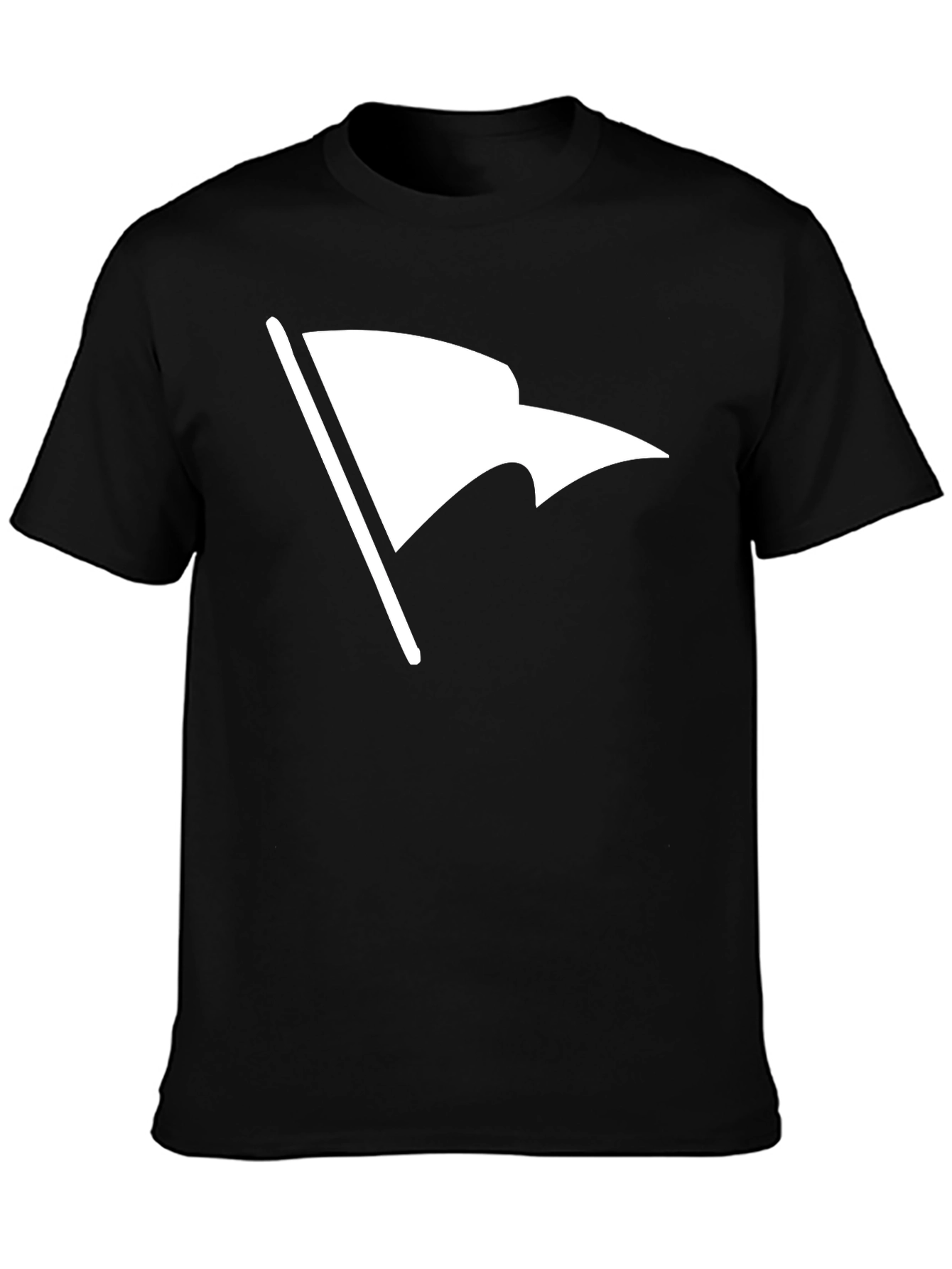 Black White Flag Graphic Black T-Shirt view 3