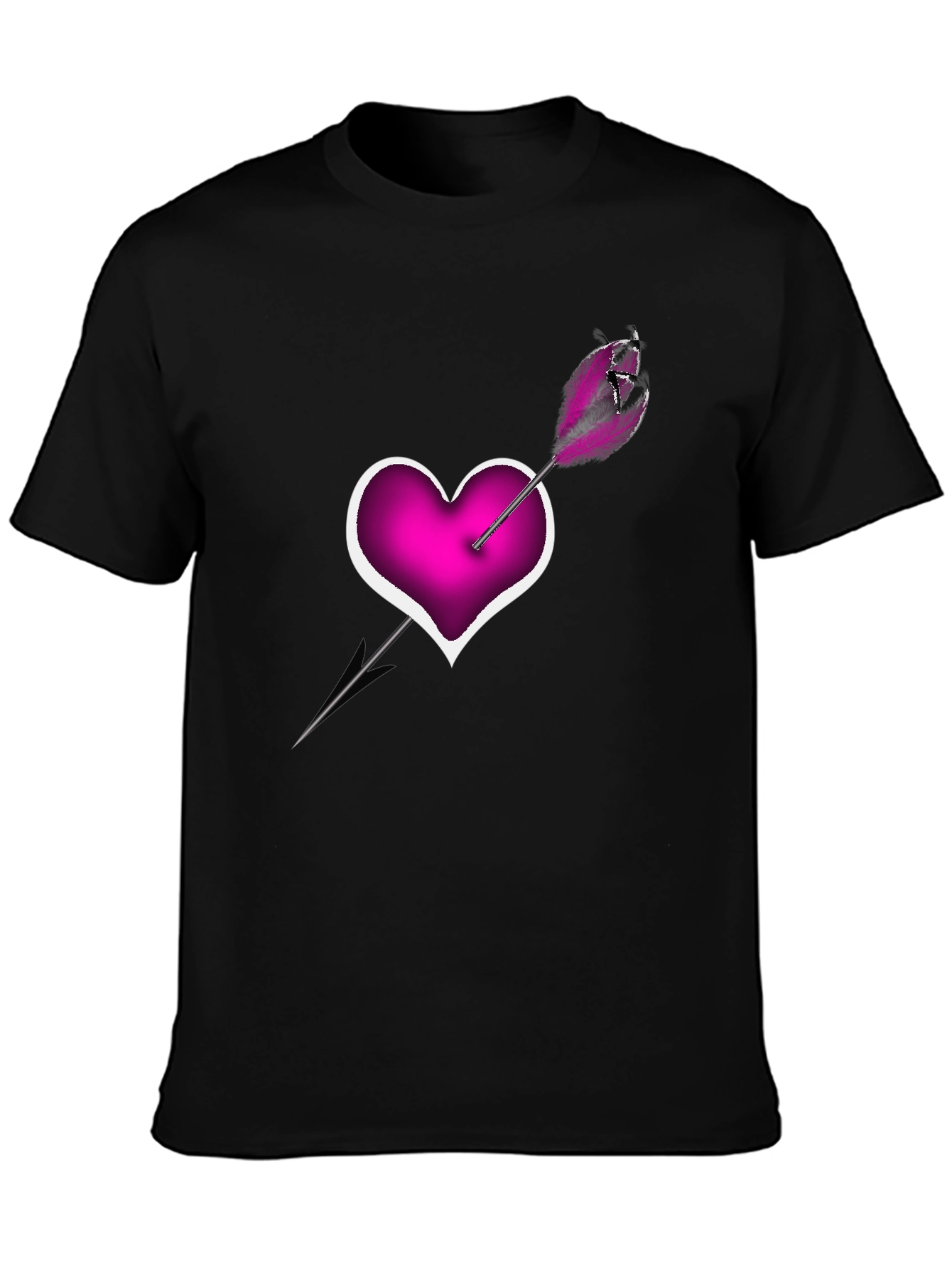 Black Heart Arrow T-Shirt - Modern Graphic Tee view 3