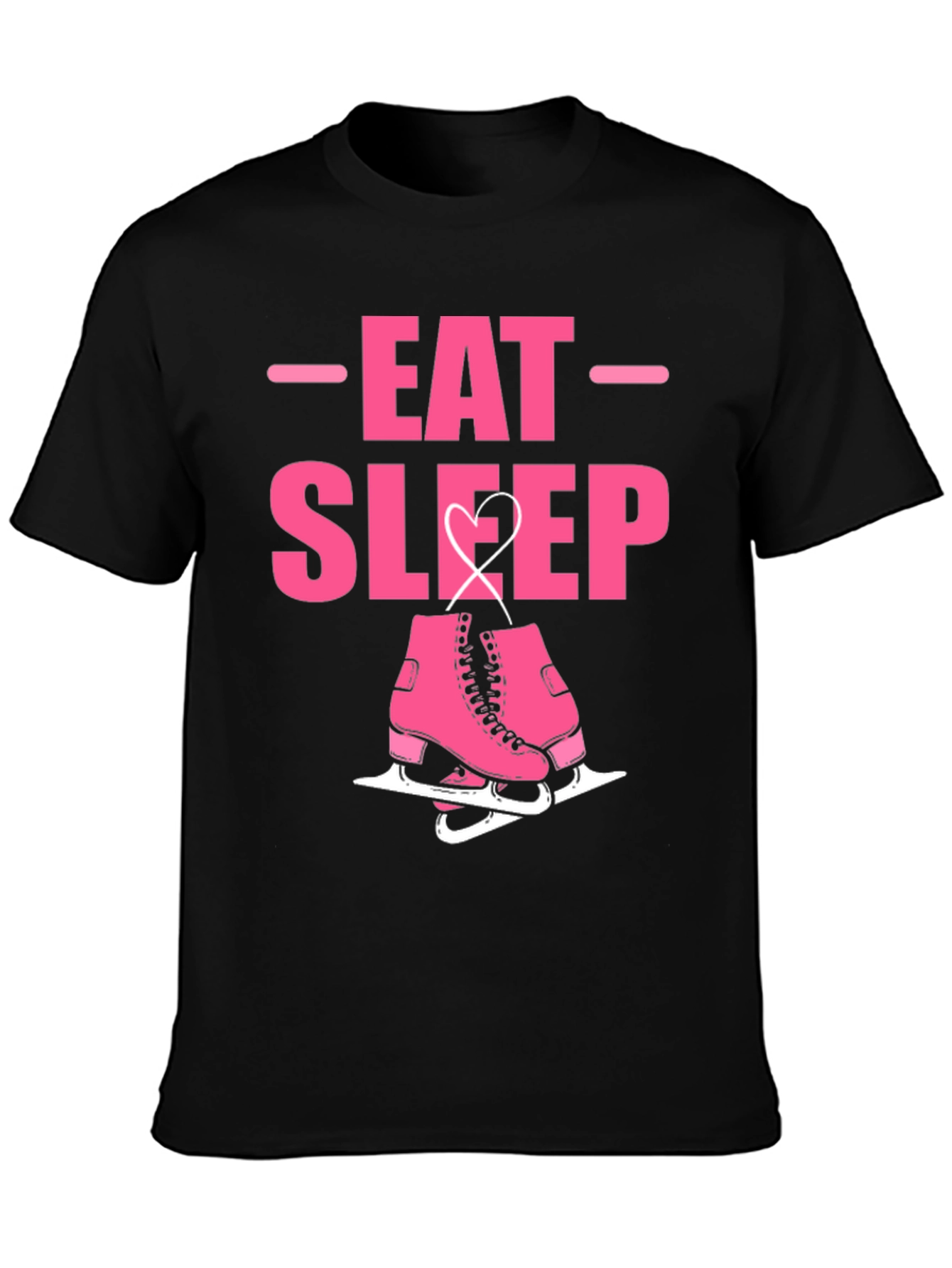 Black Eat Sleep Skate Graphic Tee - Ice Skating T-Shirt view 3
