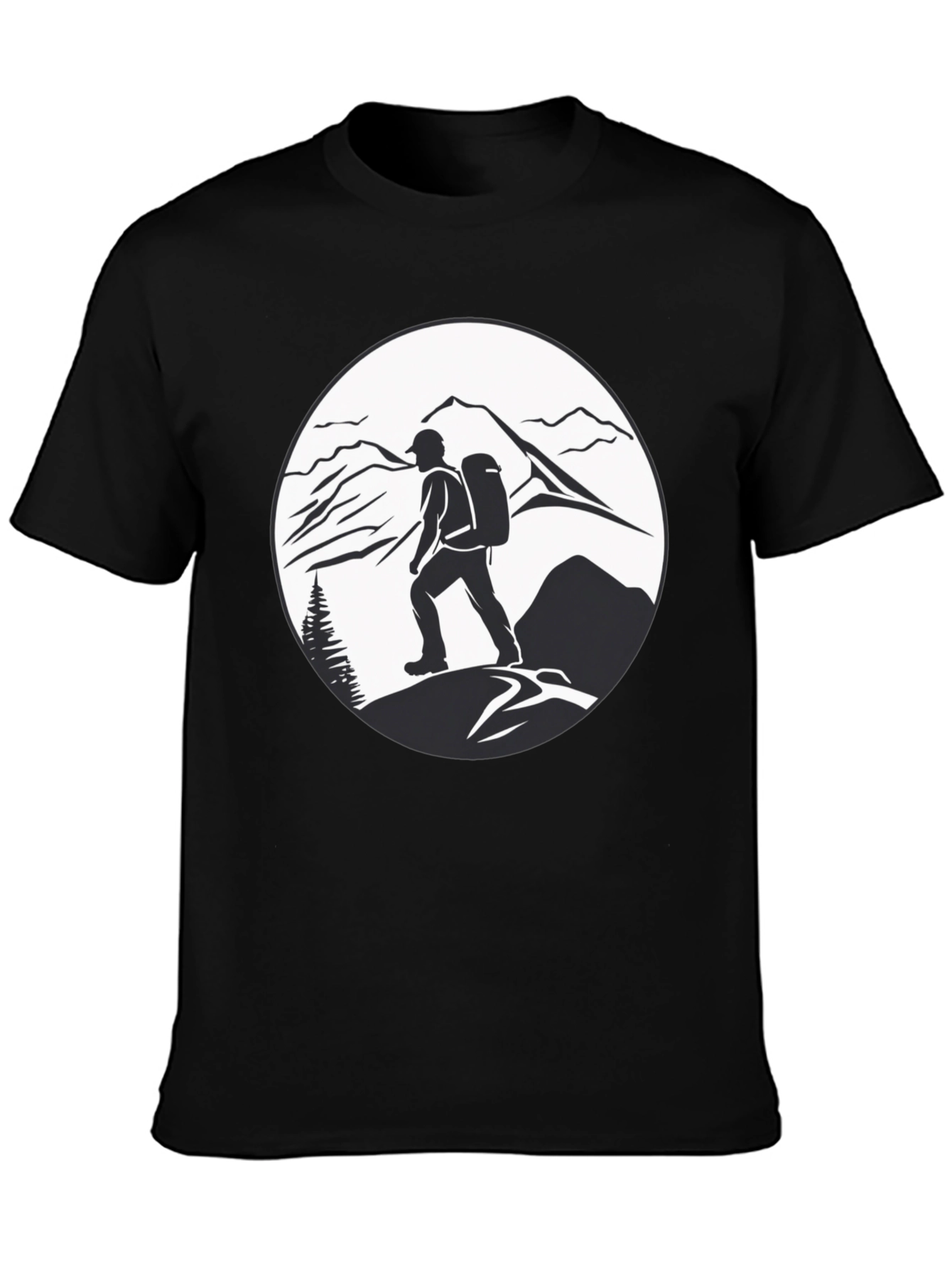 Black Mountain Hiker Graphic Tee - Adventure Ready Shirt view 3