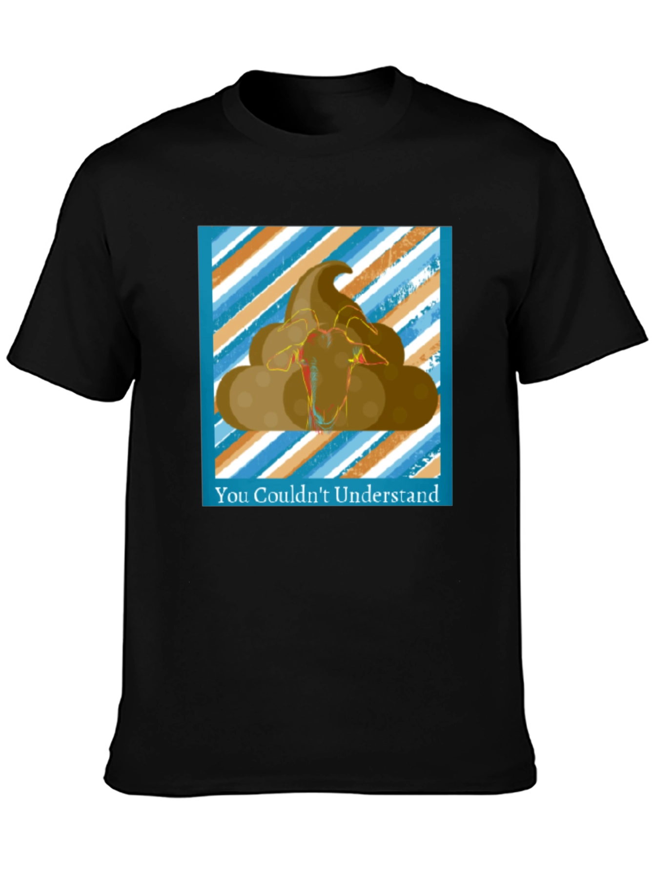 Black Funny Goat Poop T-Shirt - You Couldn't Understand view 3