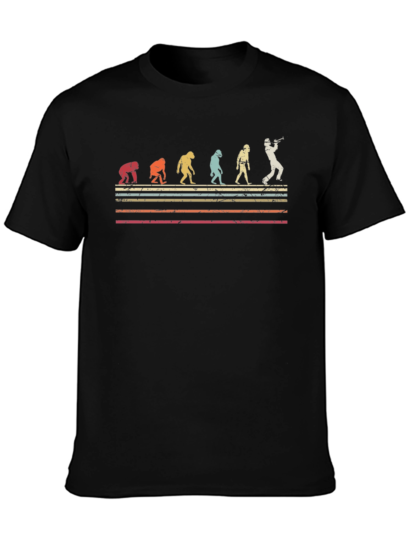 Black Evolution of Baseball Black T-Shirt view 3
