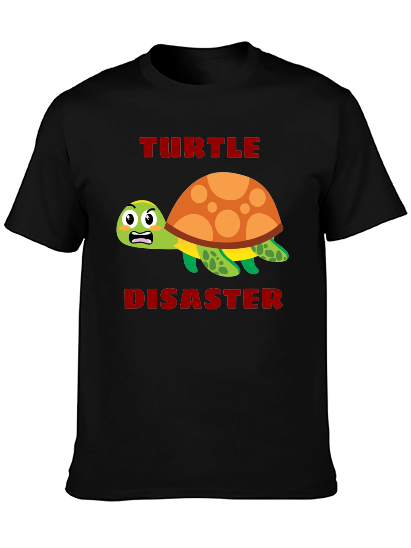 Black Turtle Disaster Graphic Tee - Funny Cartoon Turtle Shirt view 3