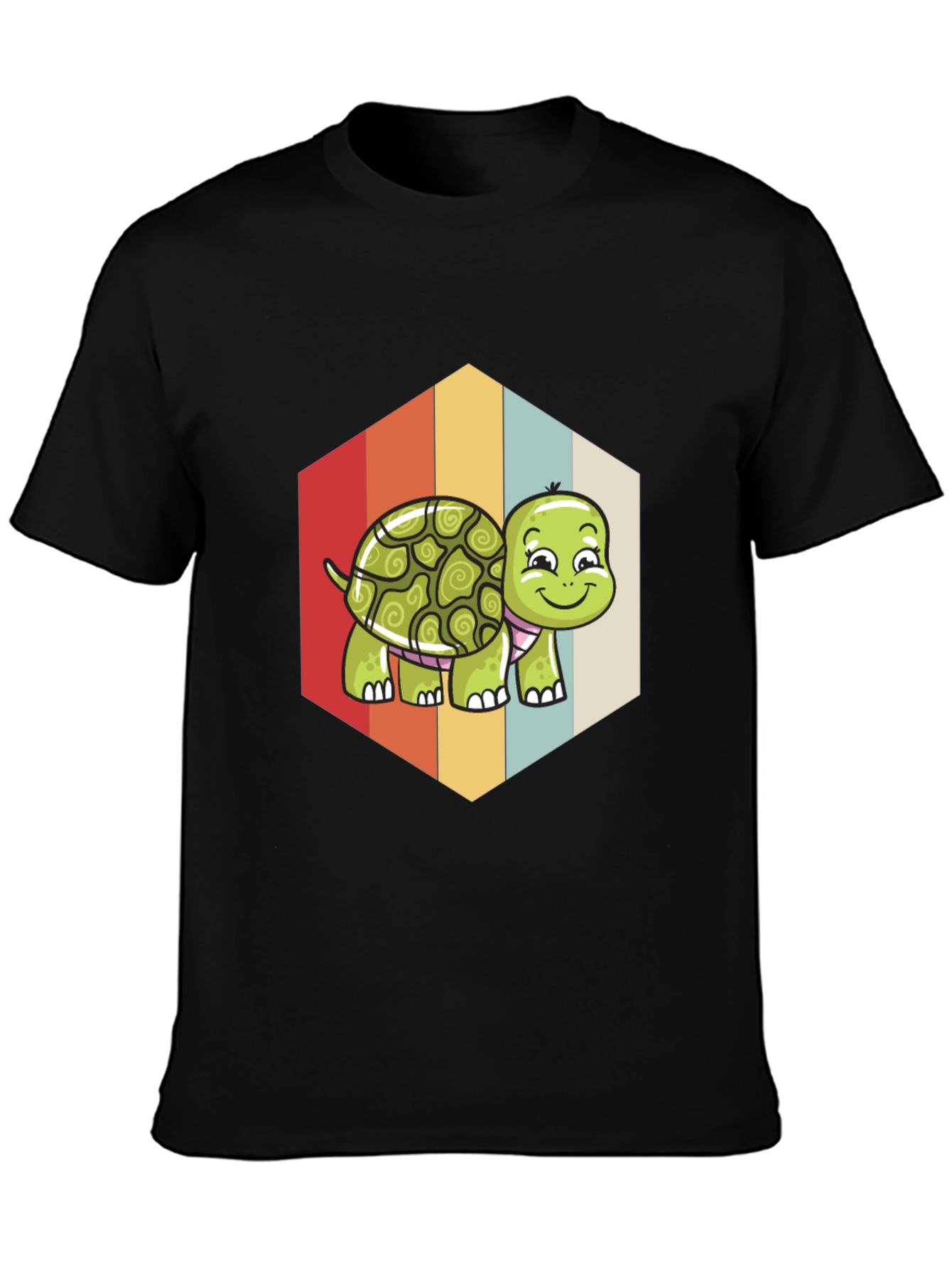 Black Retro Turtle T-Shirt - Cute Graphic Tee view 3