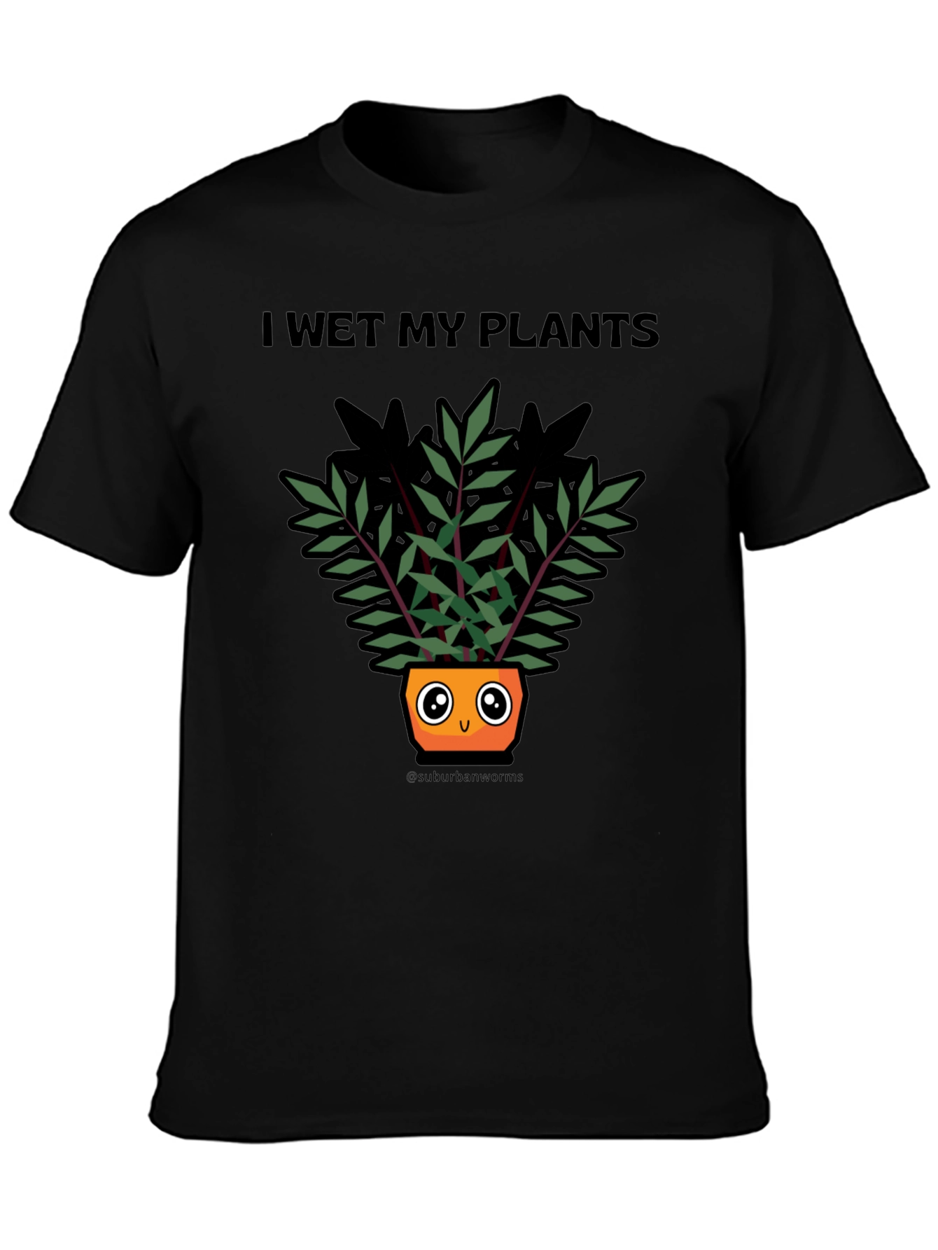Black I Wet My Plants T-Shirt Funny Plant Lover Tee view 3