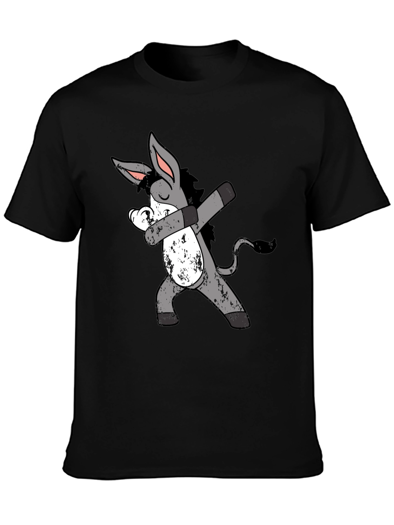 Black Dabbing Donkey Graphic Tee - Unique & Funny view 3